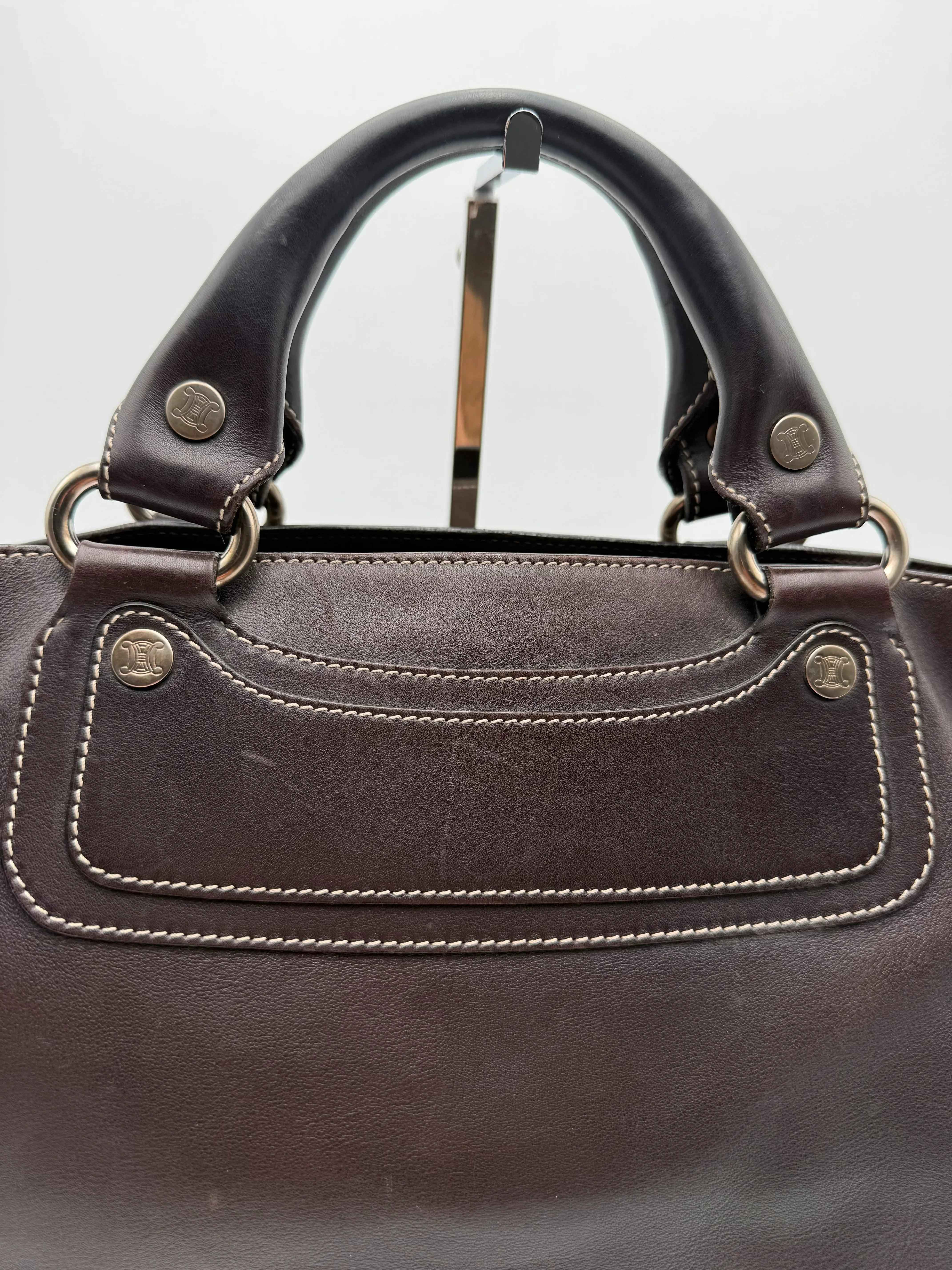 Celine Boogie Handbag in Dark Brown Leather - Celine Bags
