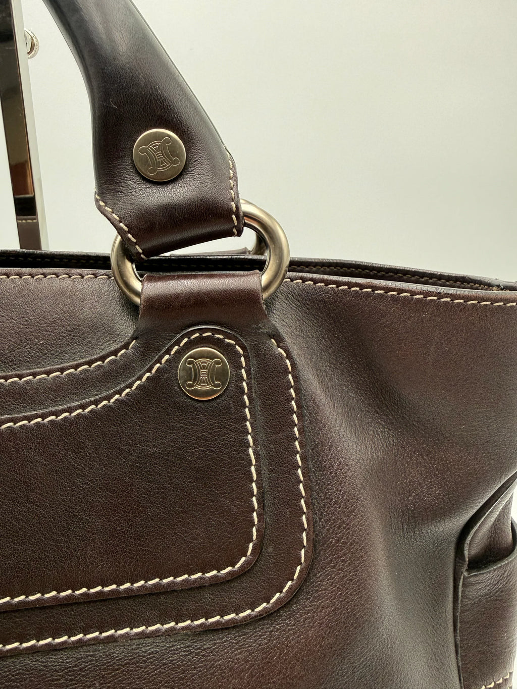 Celine Borsa a Mano Boogie in Pelle Marrone Scuro - Mercatino di Ninni