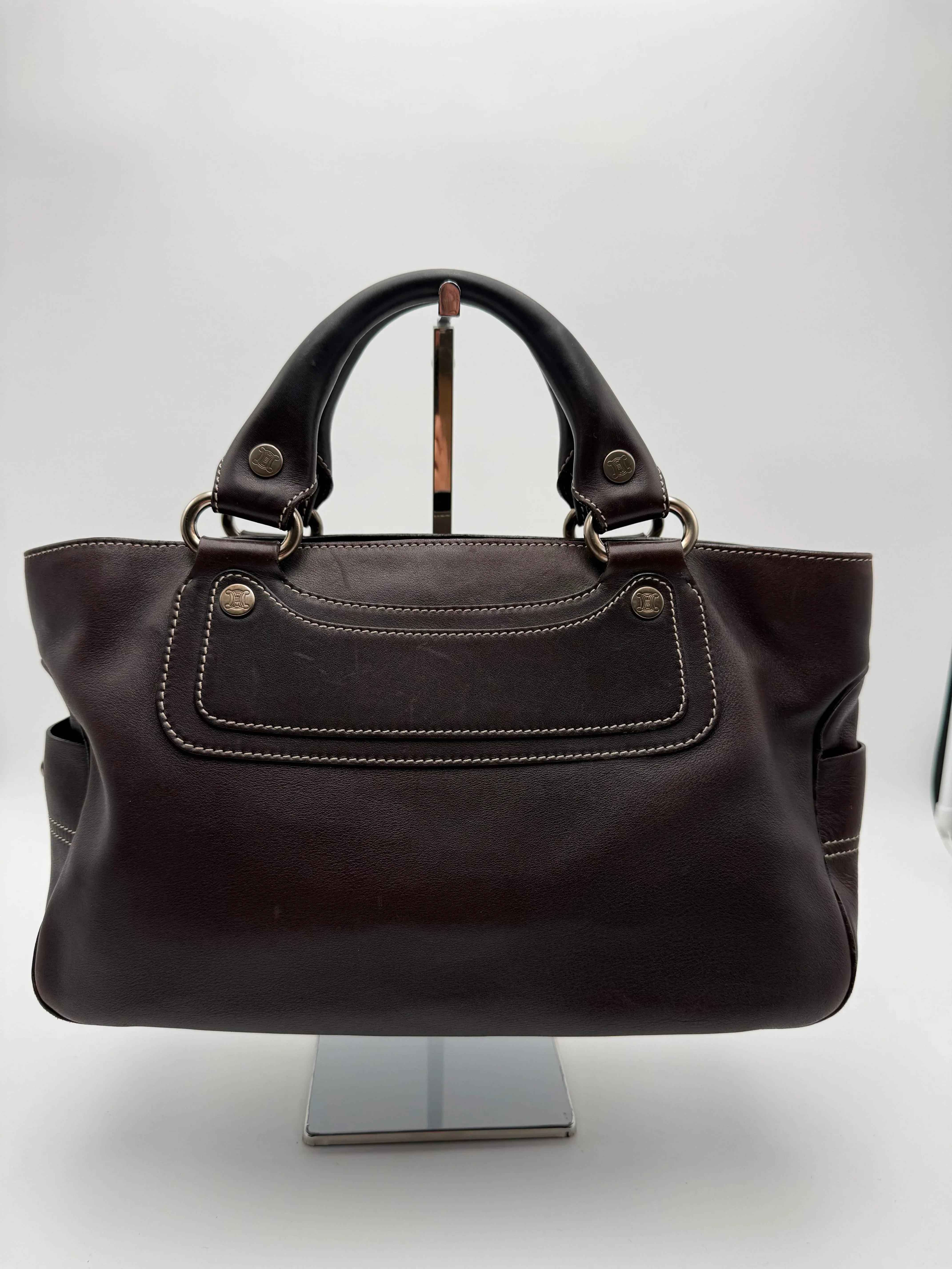 Celine Boogie Handbag in Dark Brown Leather - Celine Bags