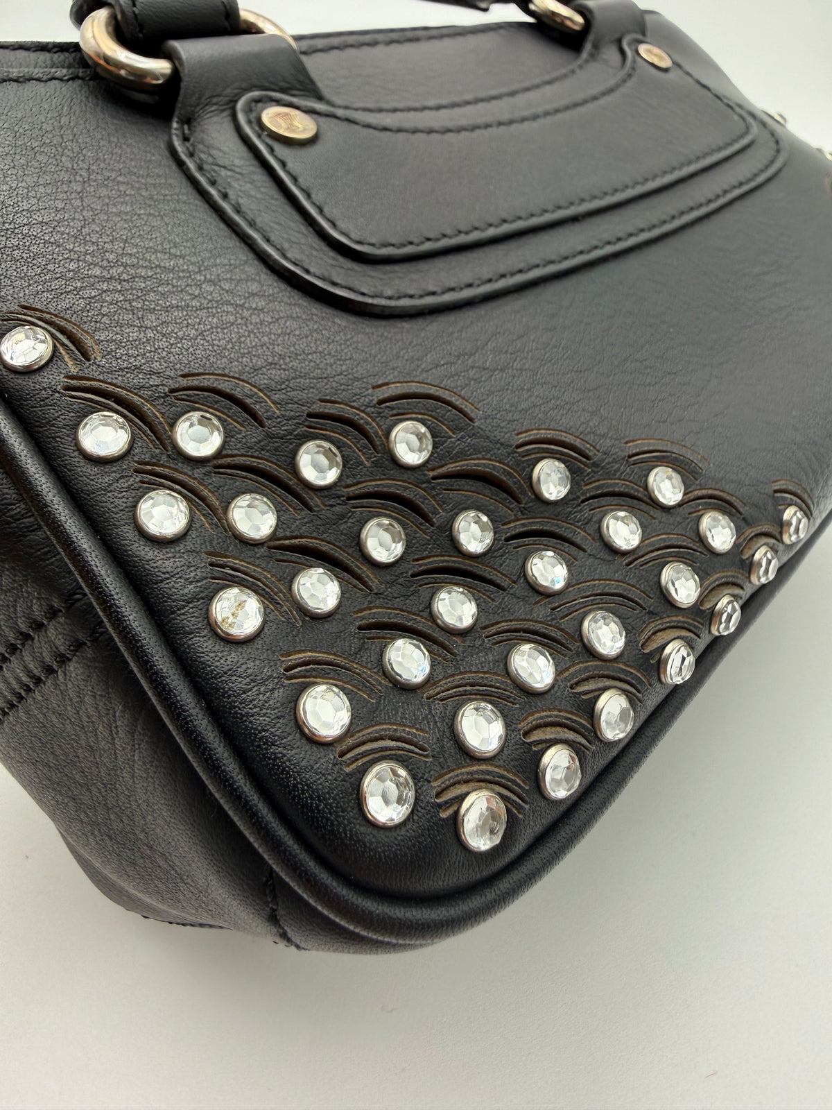Celine Mini Boogie Edizione Limitata con Cristalli e Borchie Nera