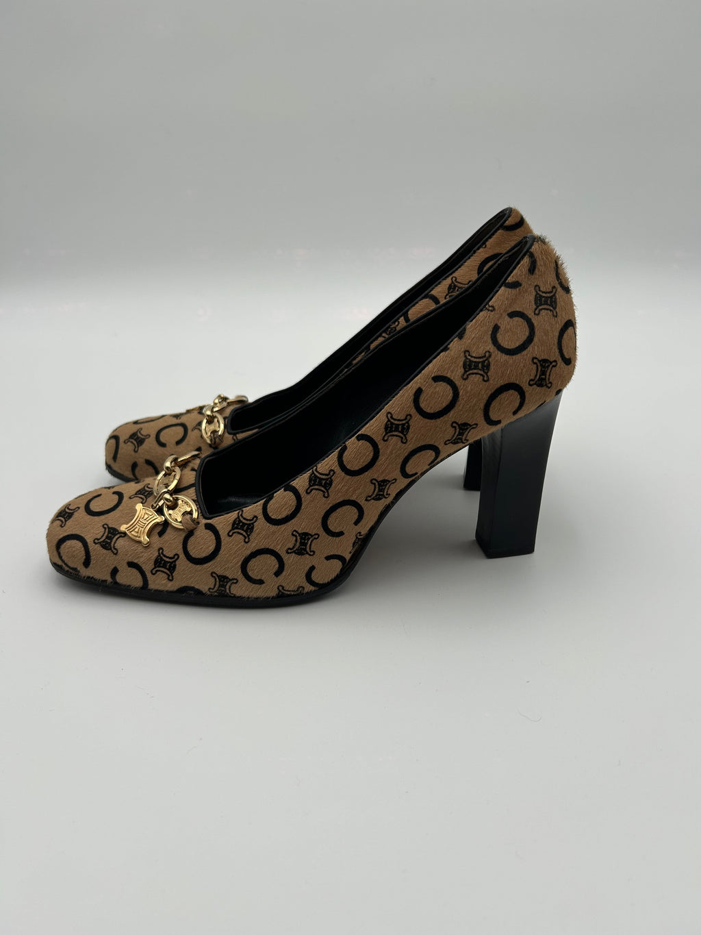 Celine Scarpe Vintage Decollètè in Cavallino Beige Celine