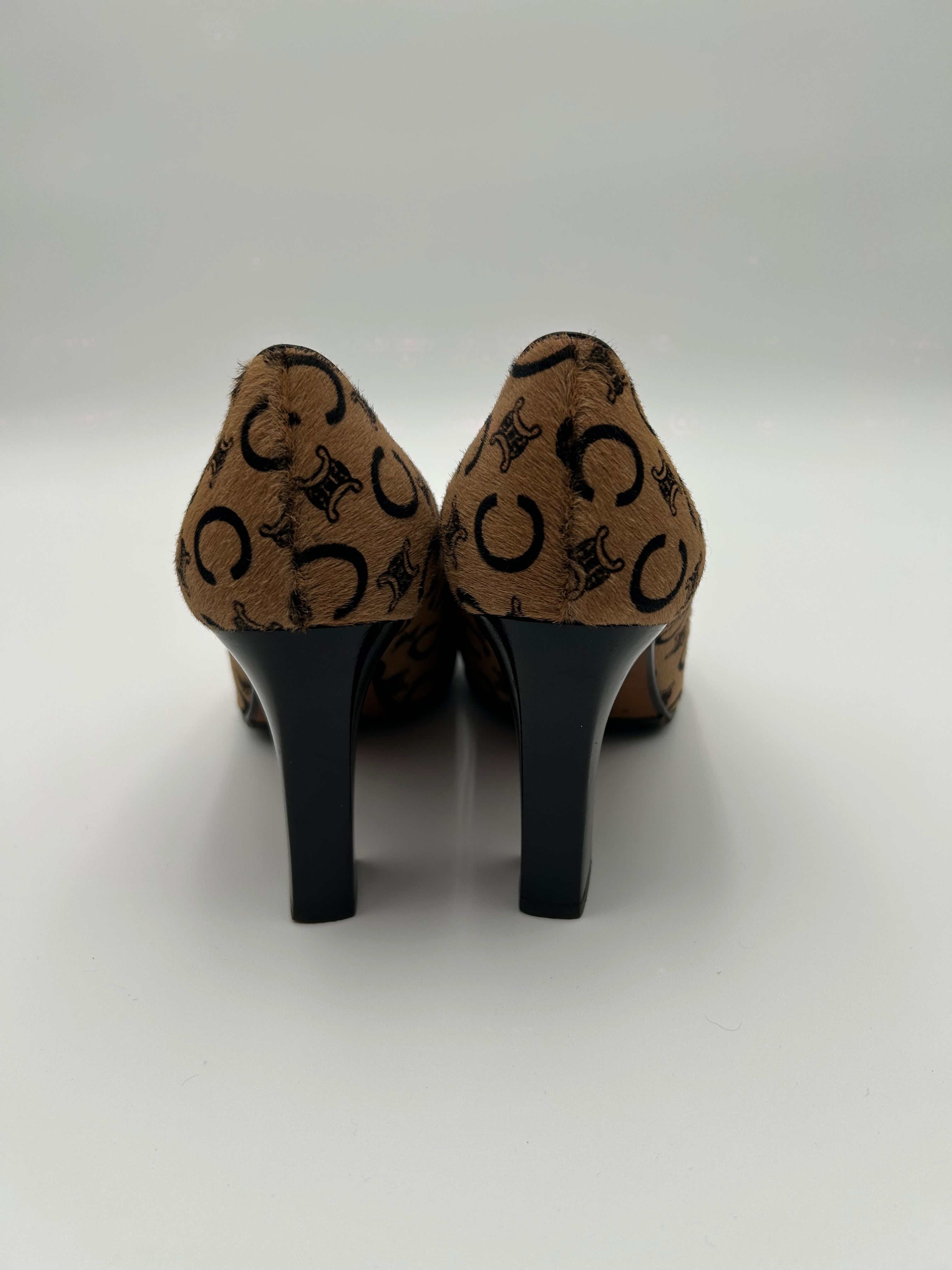 Celine Scarpe Vintage Decollètè in Cavallino Beige Celine