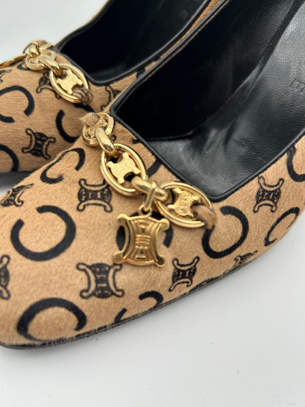 Celine Scarpe Vintage Decollètè in Cavallino Beige Celine