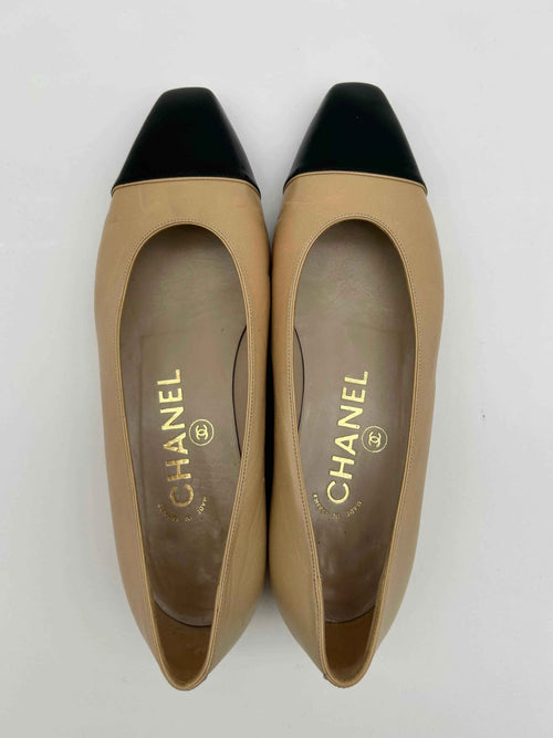 Chanel Ballerine Vintage Bicolor in Pelle Beige e Nere