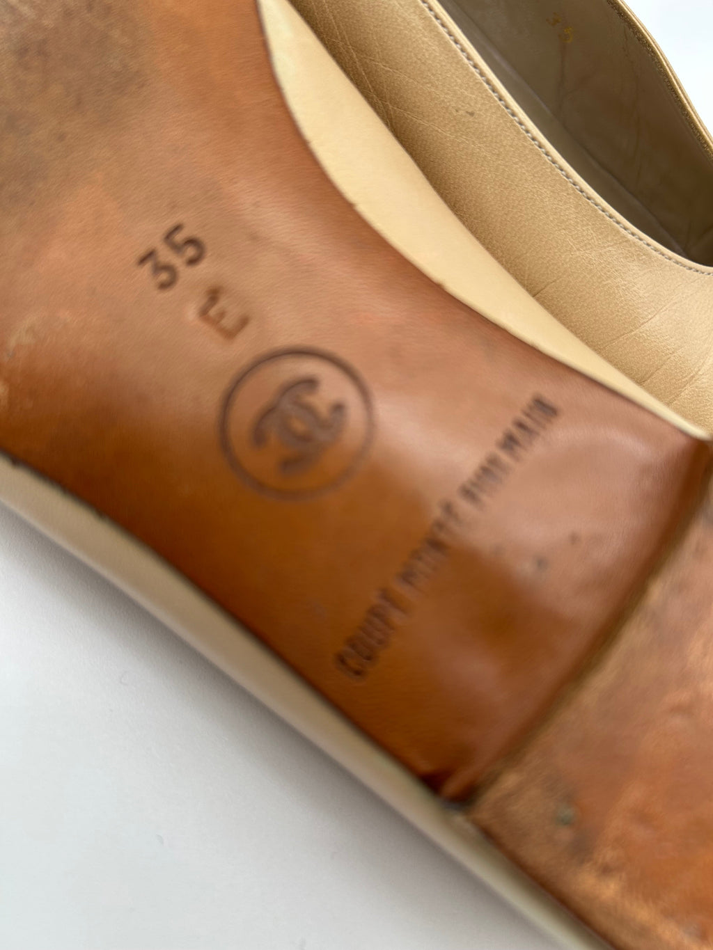 Chanel Ballerine Vintage Bicolor in Pelle Beige e Nere Chanel