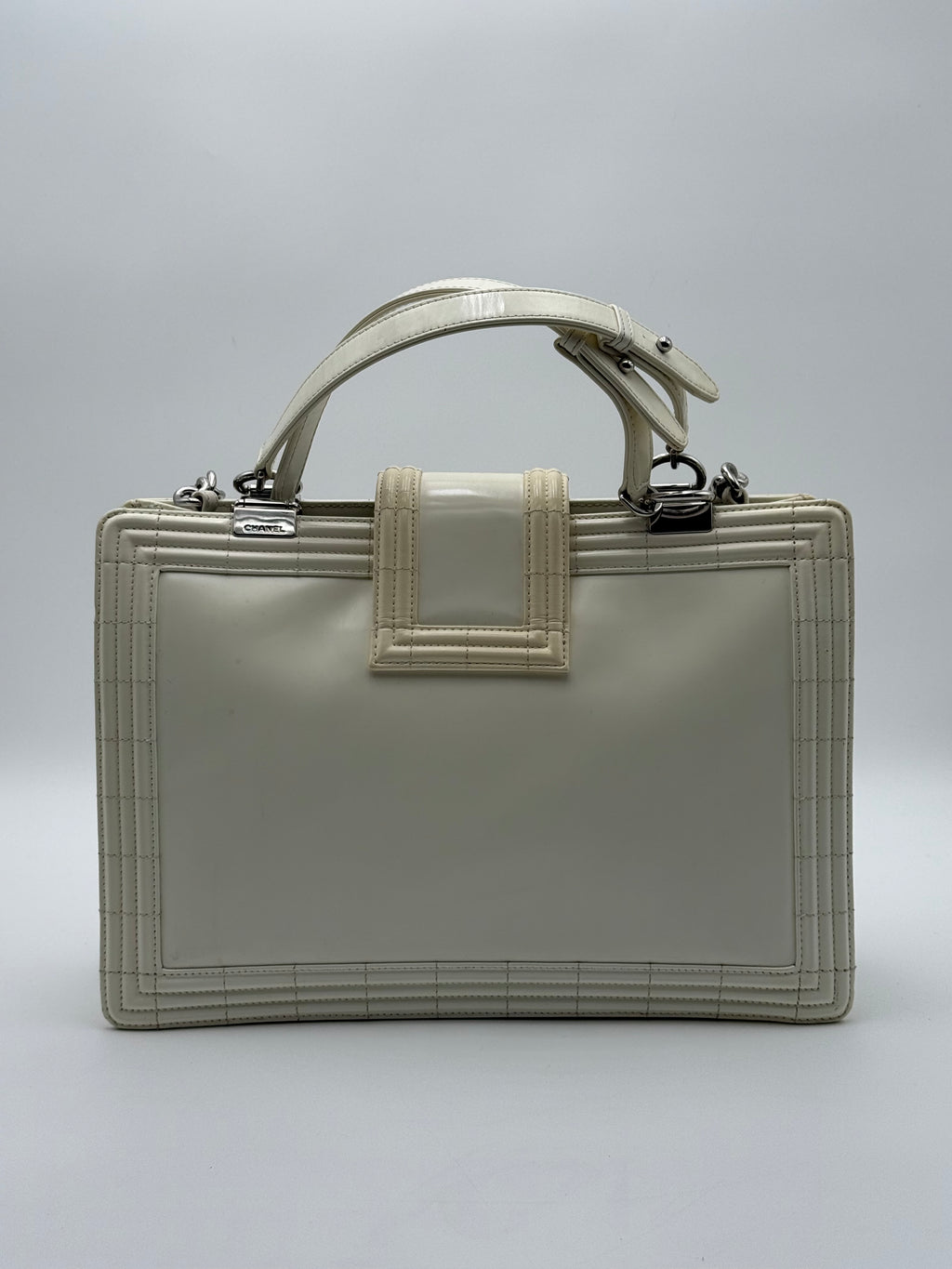 Chanel Borsa Boy Tote in Pelle Edizione Limitata Bianca - Mercatino di Ninni