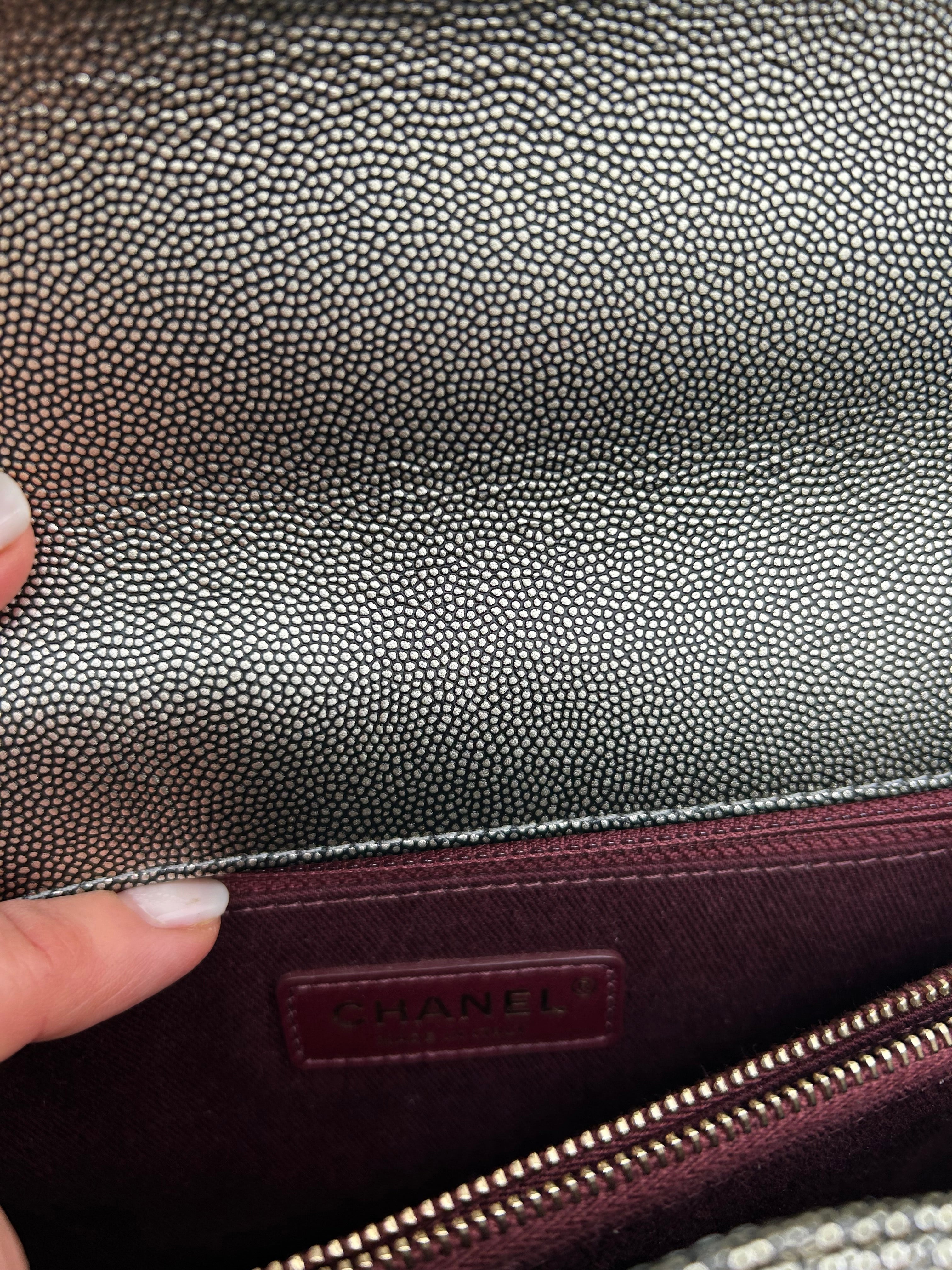 Chanel Borsa Coco Handle in Pelle Argento Chanel