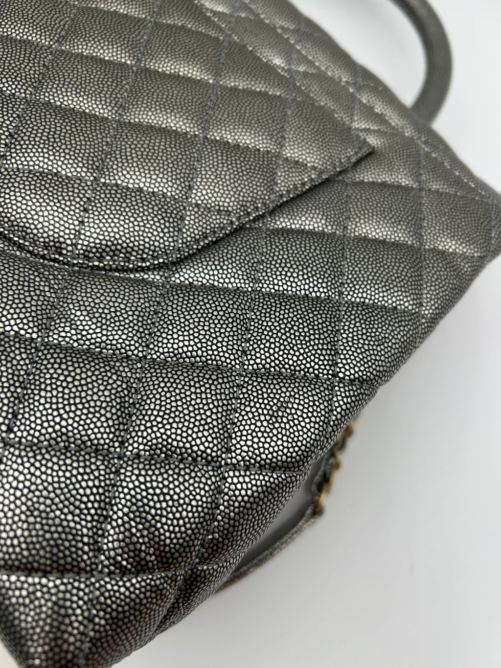 Chanel Borsa Coco Handle in Pelle Argento Chanel