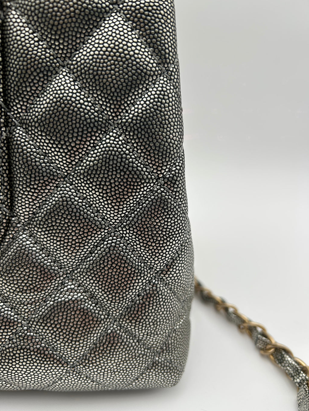 Chanel Borsa Coco Handle in Pelle Argento Chanel