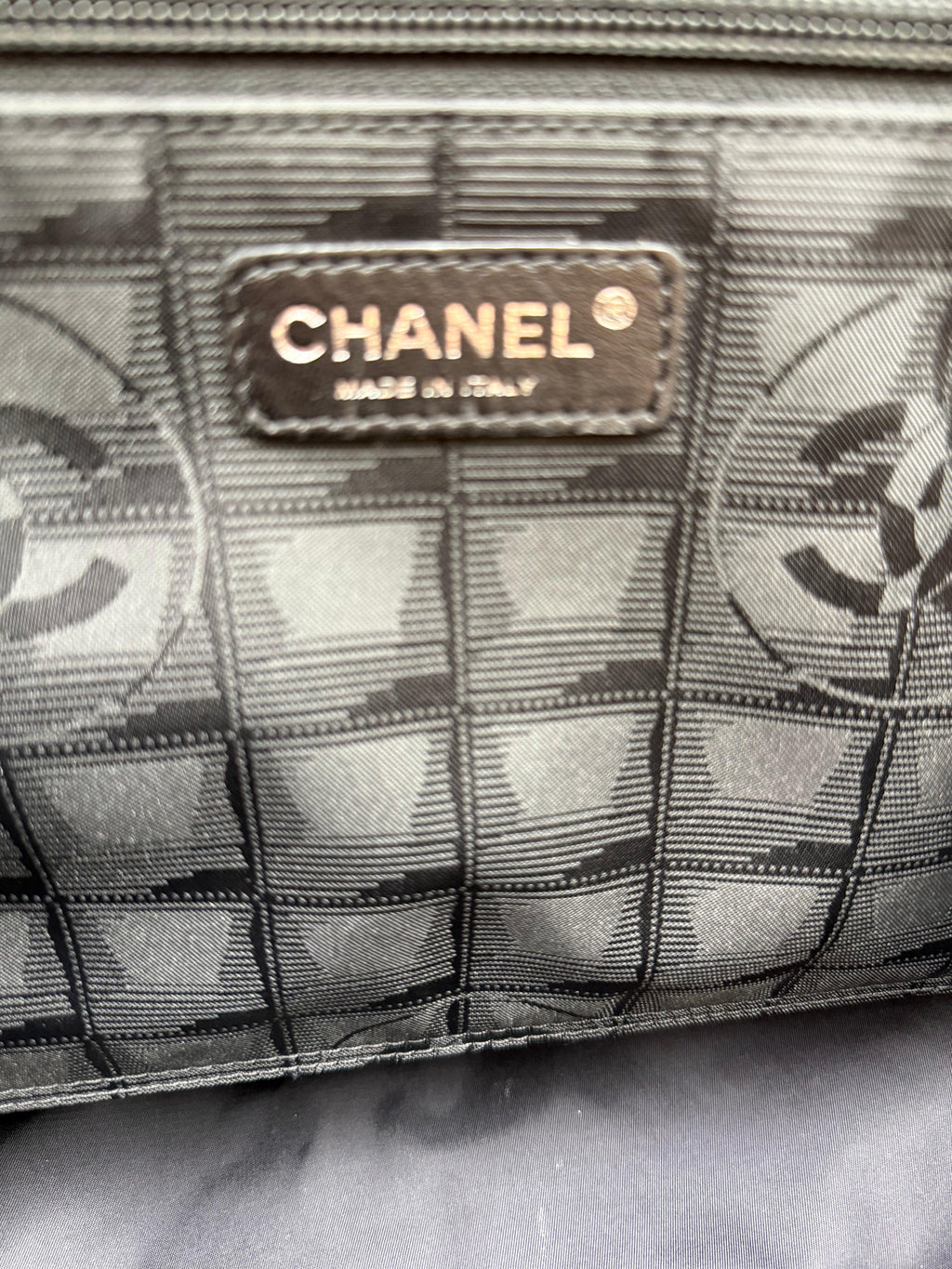Chanel Borsa Tote Vintage in Tela e Pelle Nera - Mercatino di Ninni