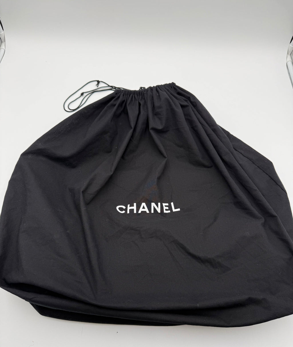Chanel Borsa Tote Vintage in Tela e Pelle Nera - Mercatino di Ninni