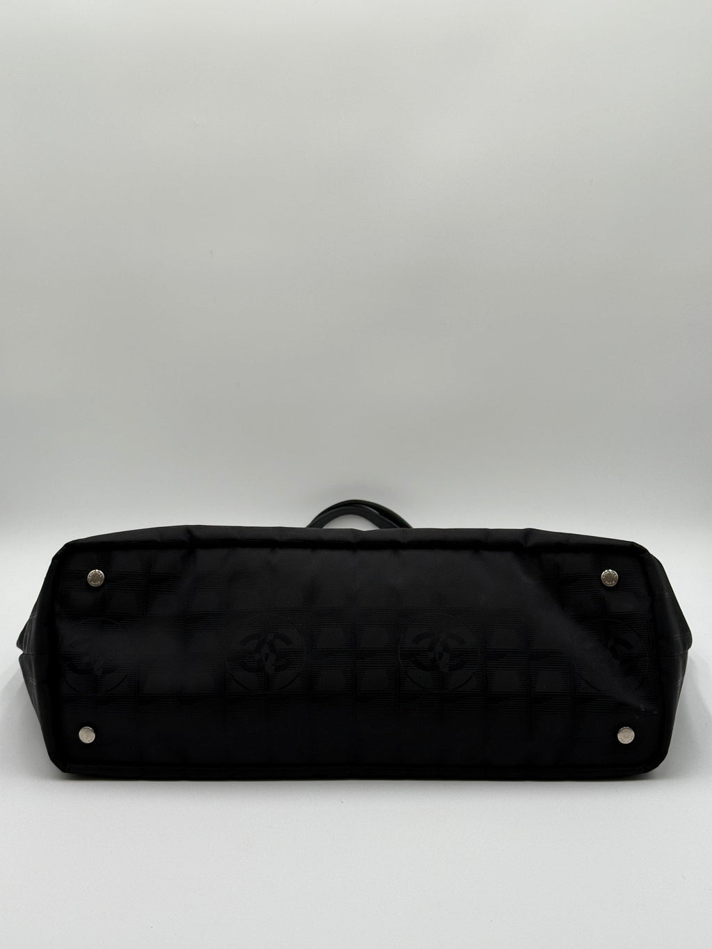 Chanel Borsa Tote Vintage in Tela e Pelle Nera - Mercatino di Ninni