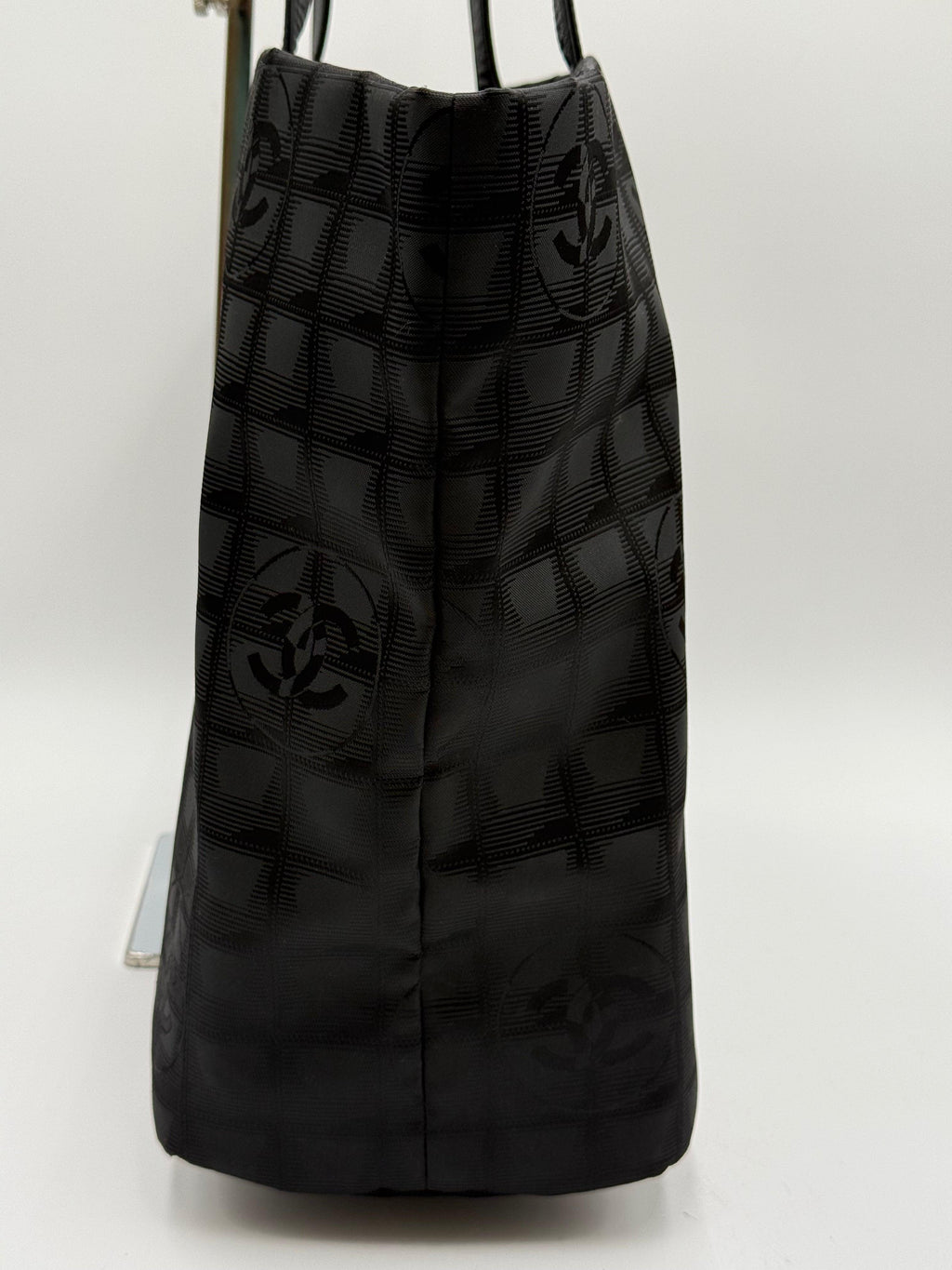 Chanel Borsa Tote Vintage in Tela e Pelle Nera - Mercatino di Ninni