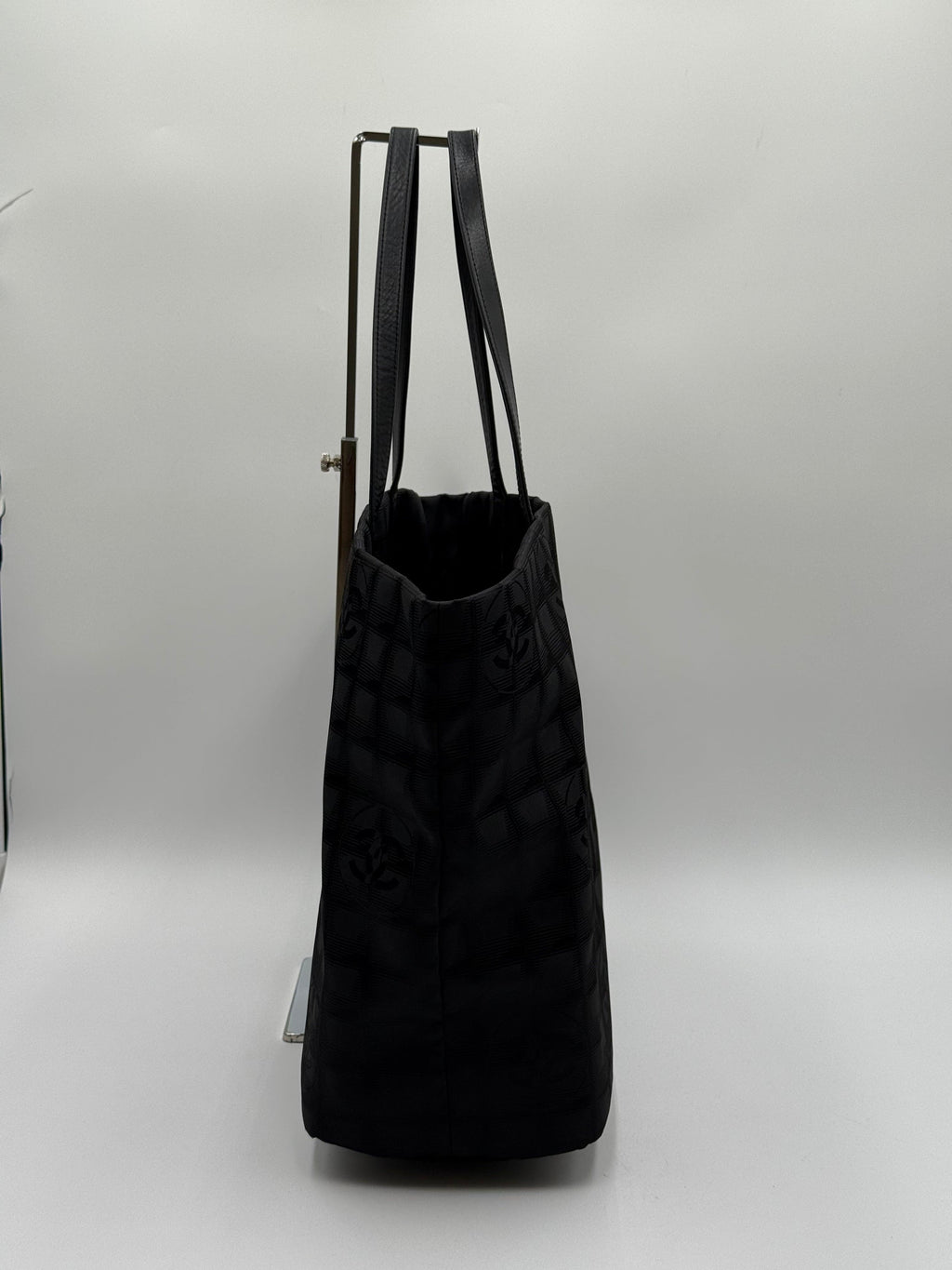 Chanel Borsa Tote Vintage in Tela e Pelle Nera - Mercatino di Ninni