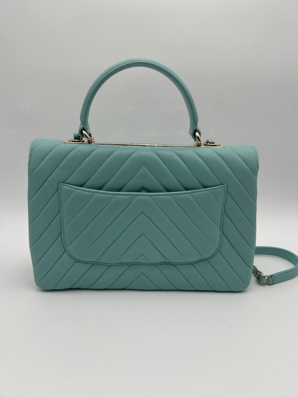 Chanel Coco Handle Borsa in Pelle di Agnello Celeste Chanel