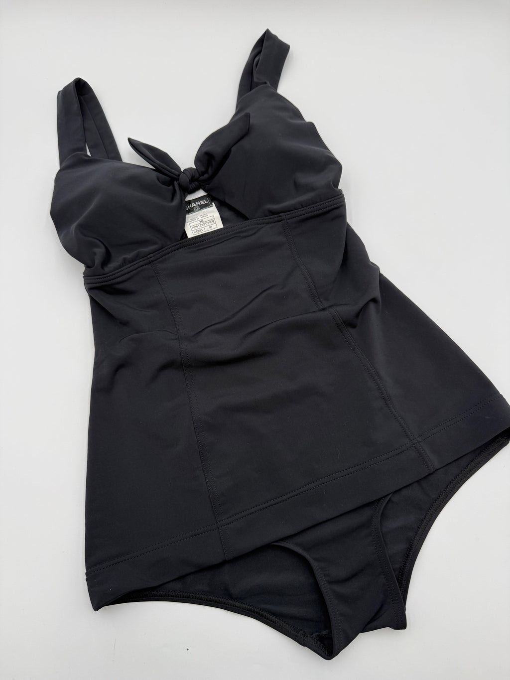 Chanel Costume Intero 1996 Karl Lagerfeld in Lycra Nero - Mercatino di Ninni