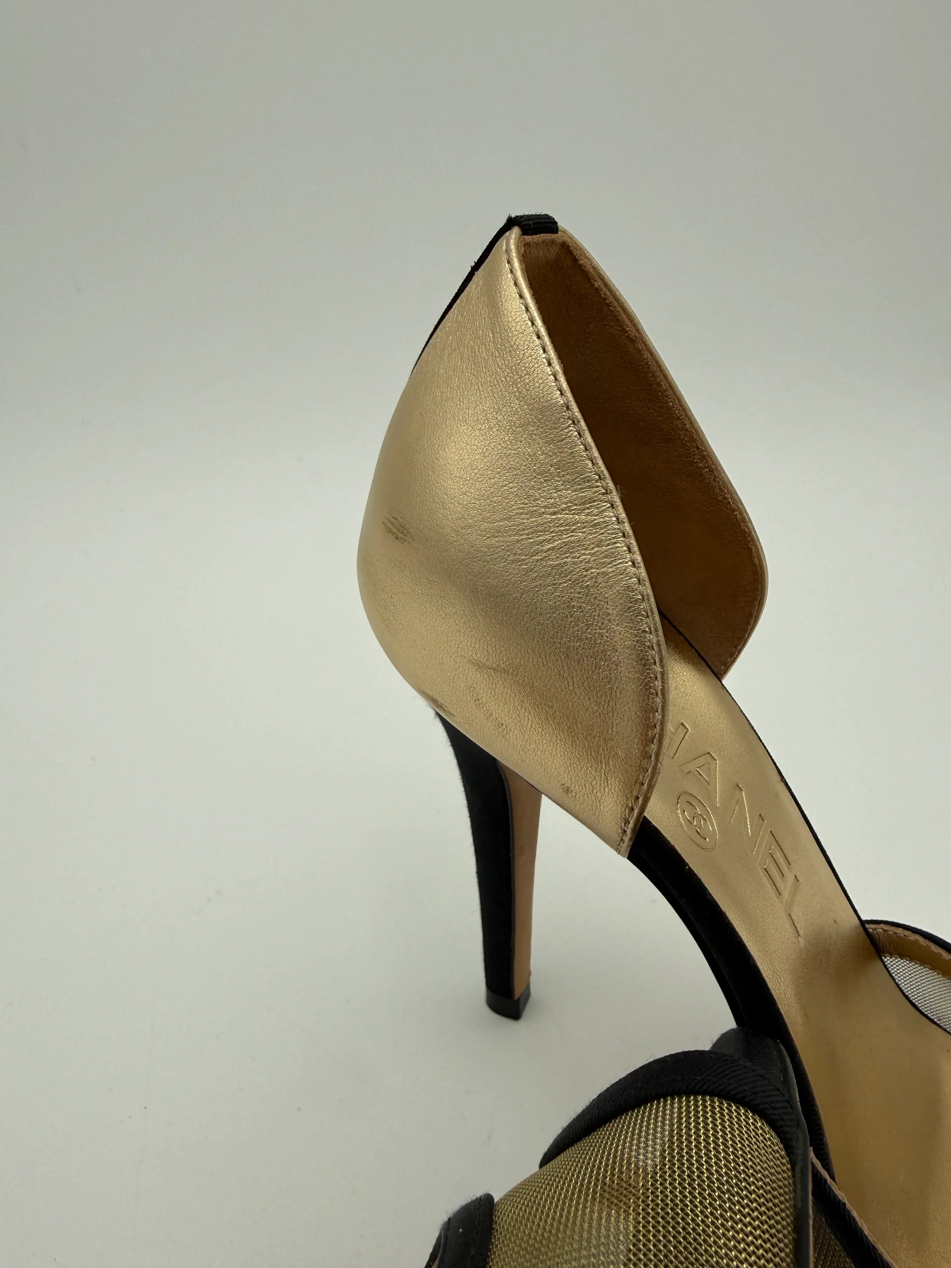 Chanel Dècolletè Mesh e Grosgrain Nero - Mercatino di Ninni