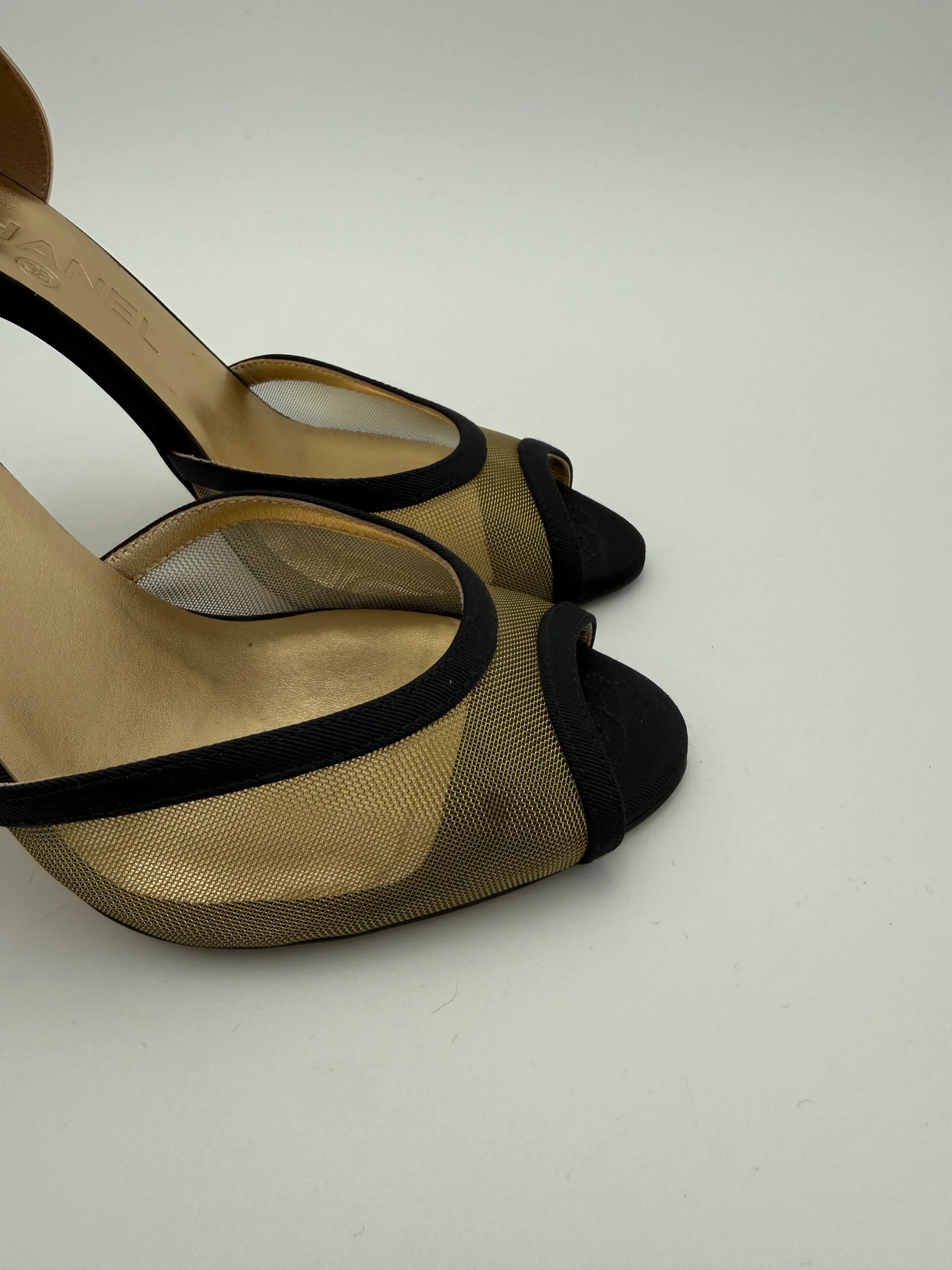 Chanel Dècolletè Mesh e Grosgrain Nero - Mercatino di Ninni