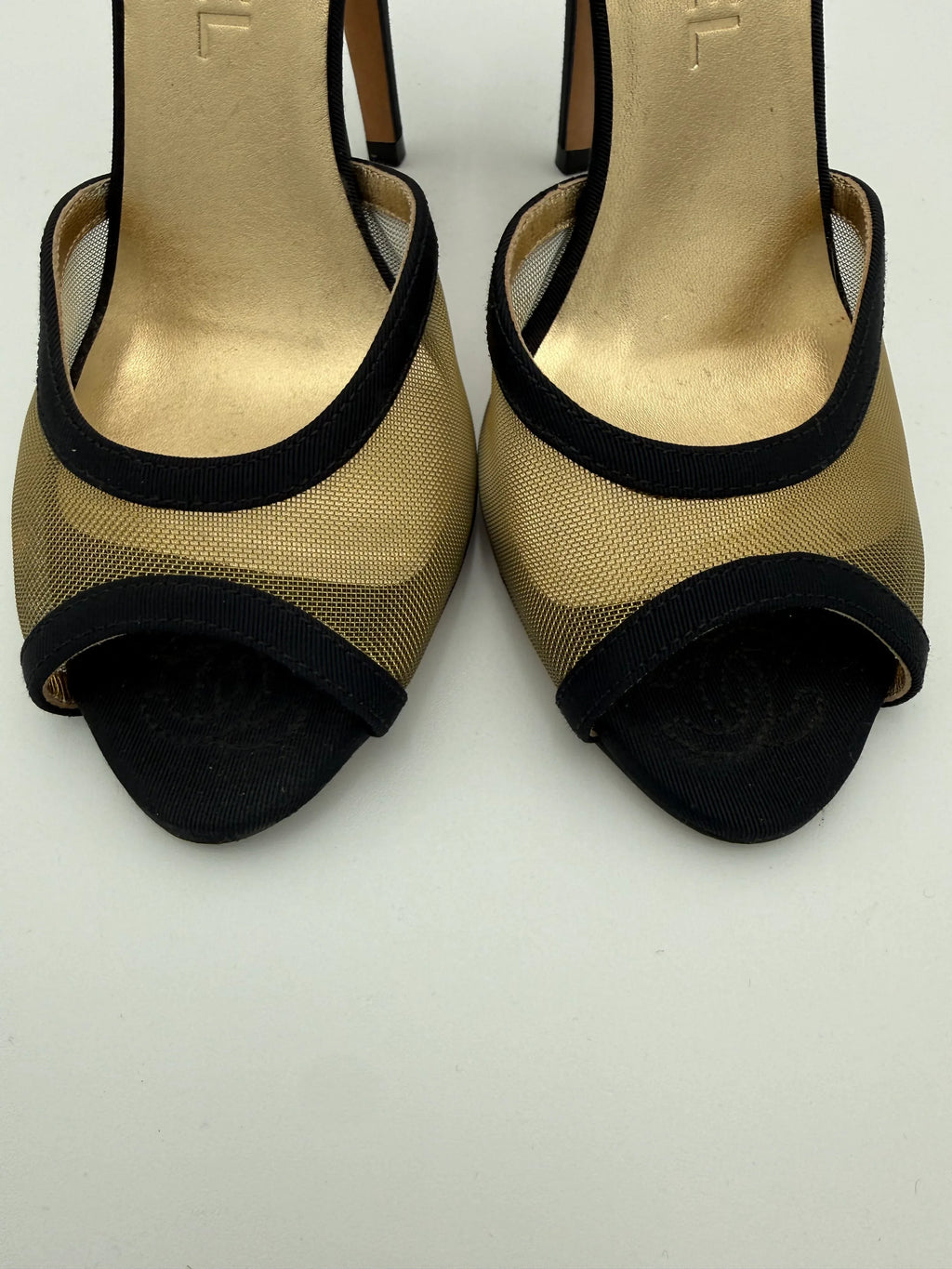 Chanel Dècolletè Mesh e Grosgrain Nero - Mercatino di Ninni