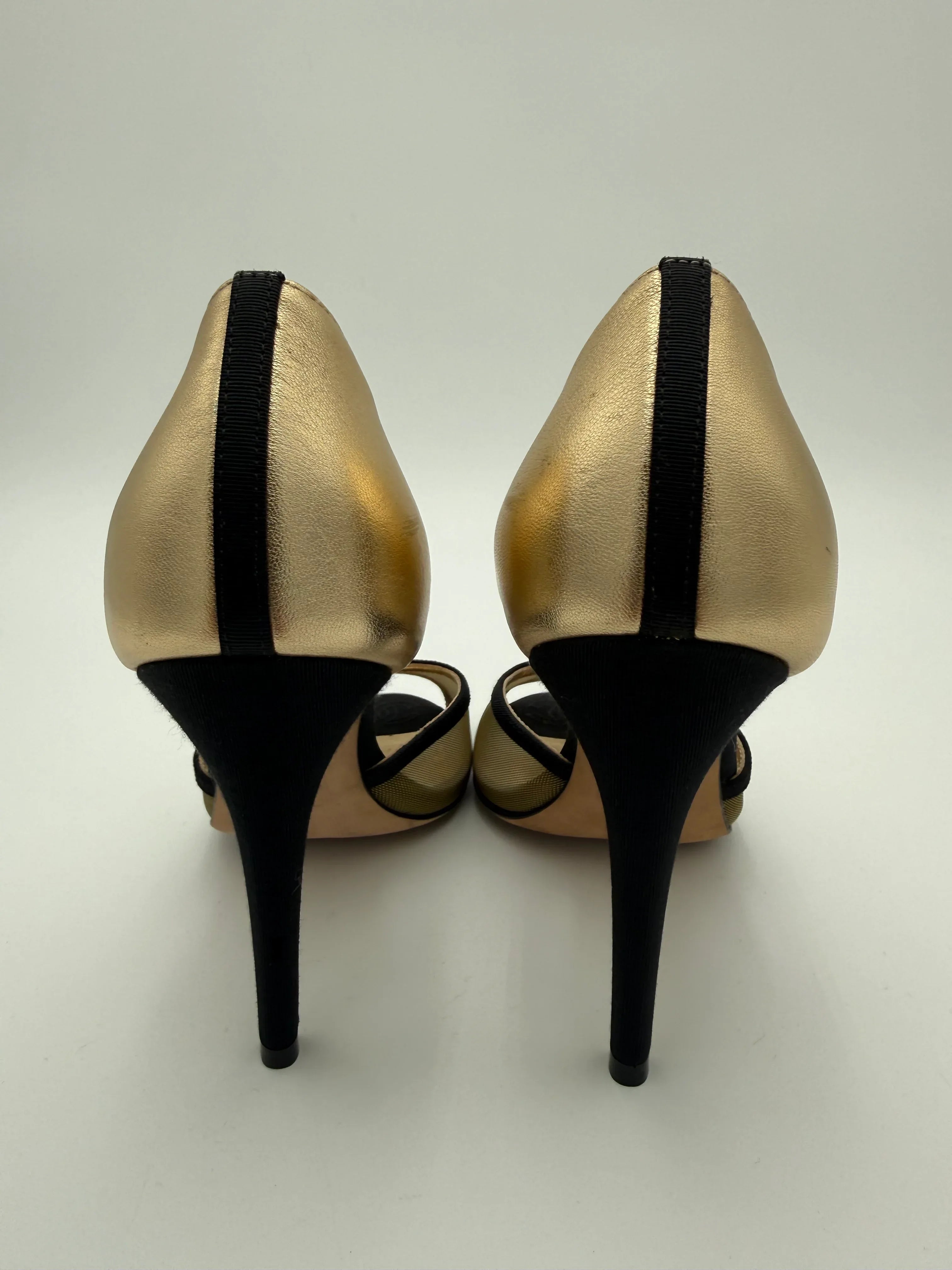 Chanel Dècolletè Mesh e Grosgrain Nero - Mercatino di Ninni