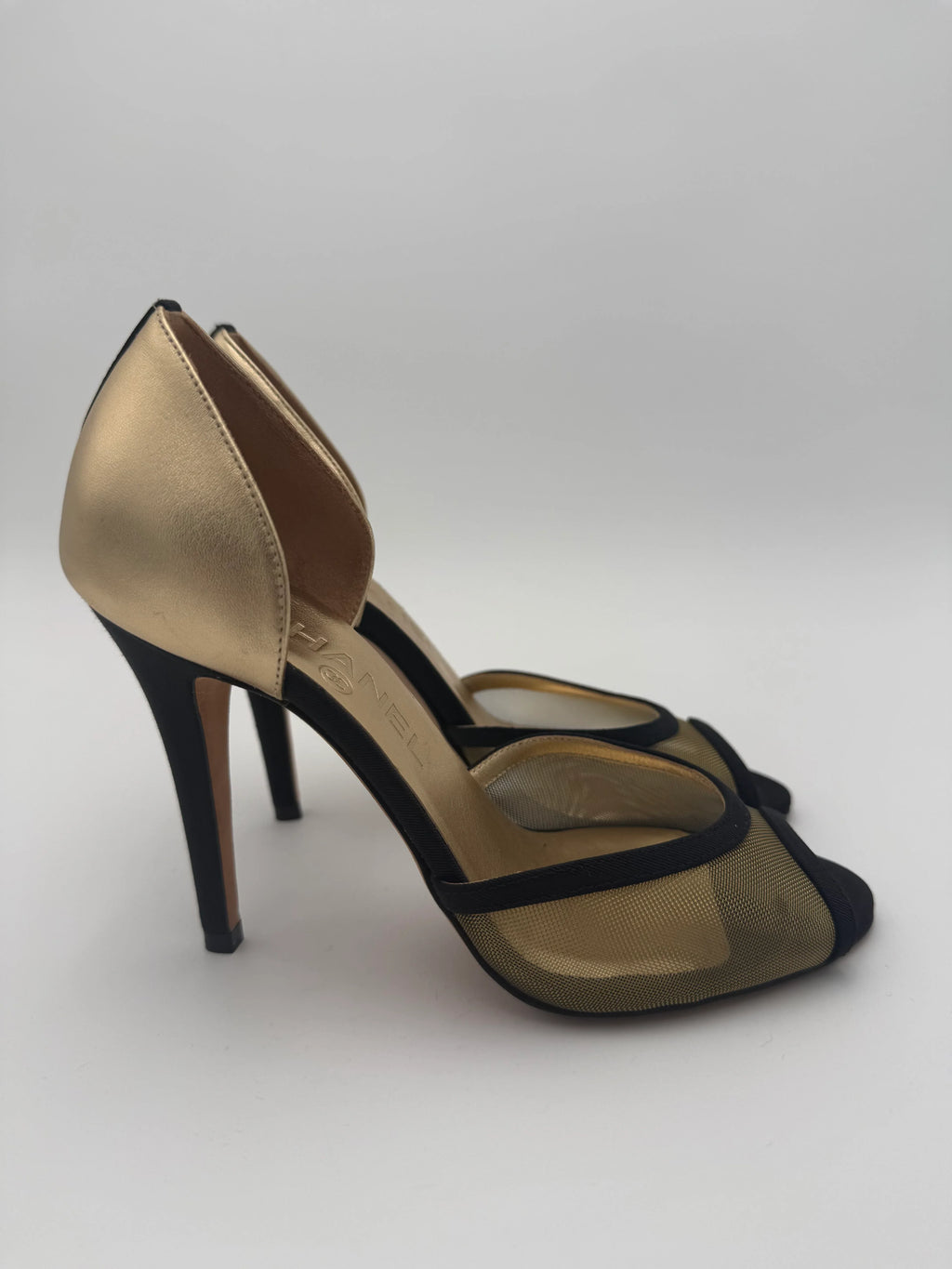 Chanel Dècolletè Mesh e Grosgrain Nero - Mercatino di Ninni