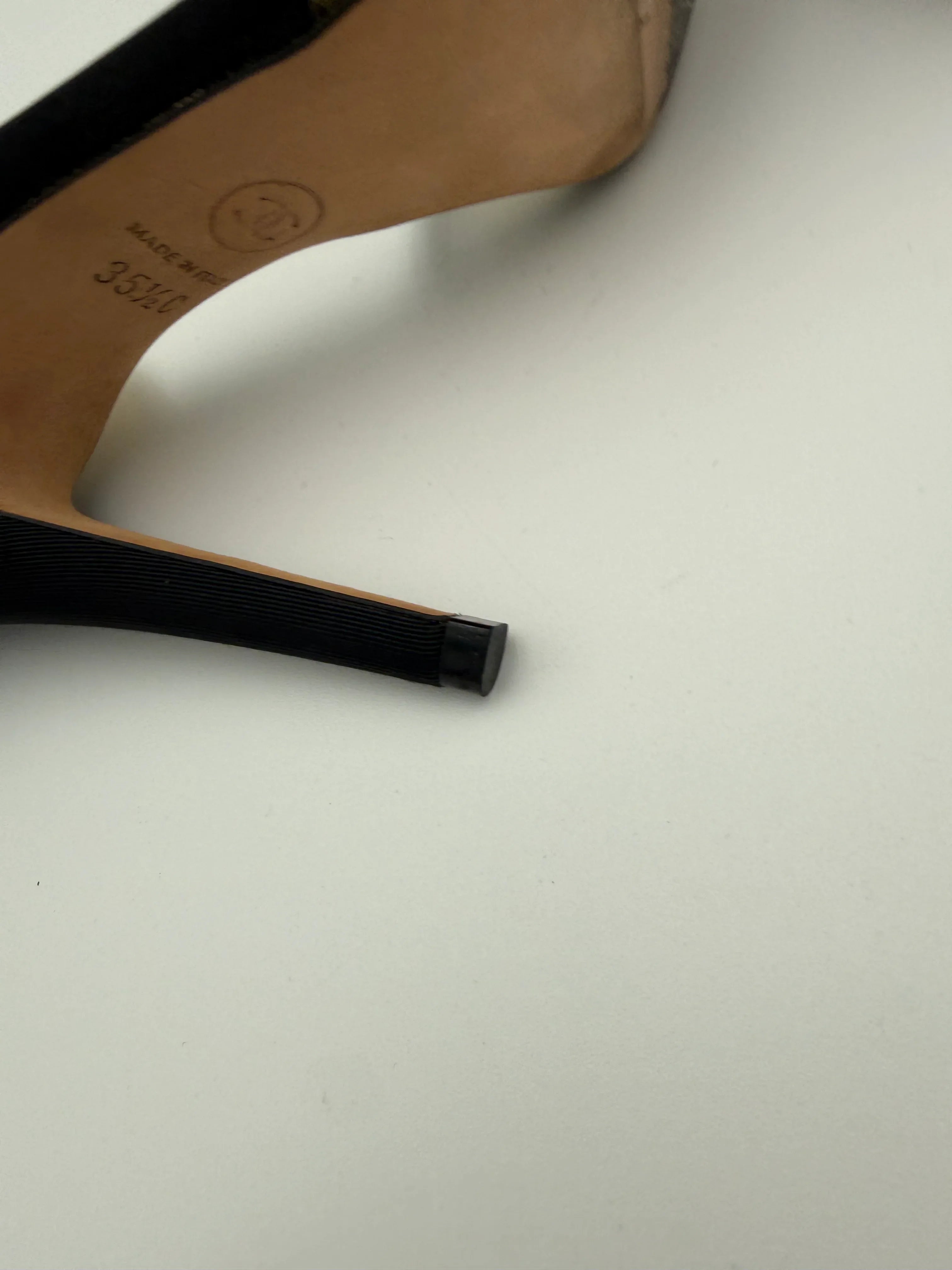 Chanel Dècolletè Mesh e Grosgrain Nero - Mercatino di Ninni