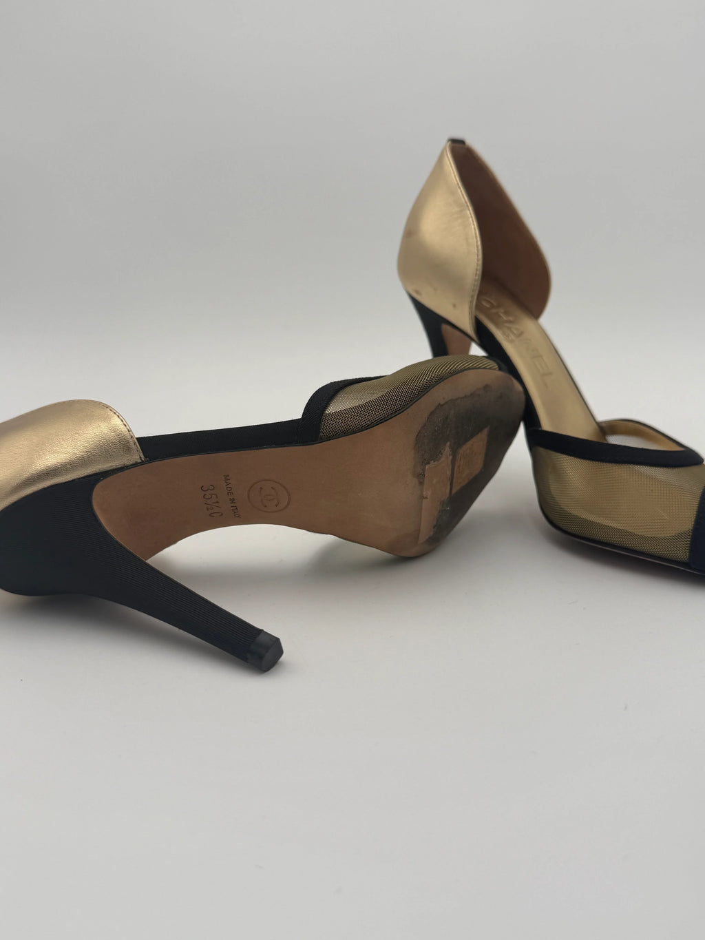 Chanel Dècolletè Mesh e Grosgrain Nero - Mercatino di Ninni