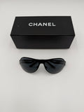 Chanel Occhiali da Sole Vintage Shield Logo Cut-out Neri - Mercatino di Ninni