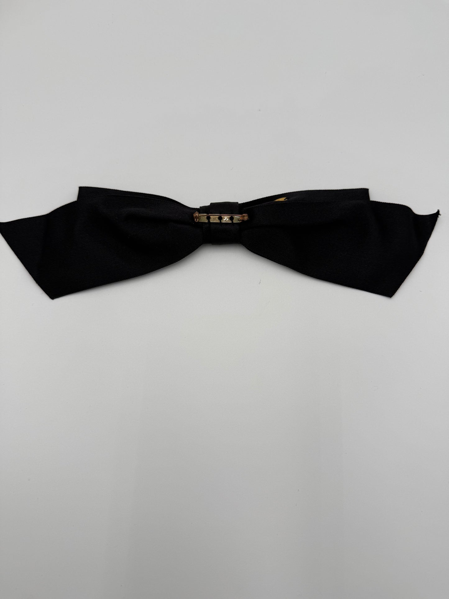 Chanel Spilla Vintage Fiocco Nero in raso di Seta