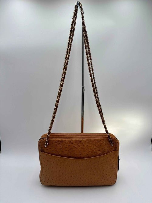 Chanel Borsa Vintage in Pelle di Struzzo Marrone