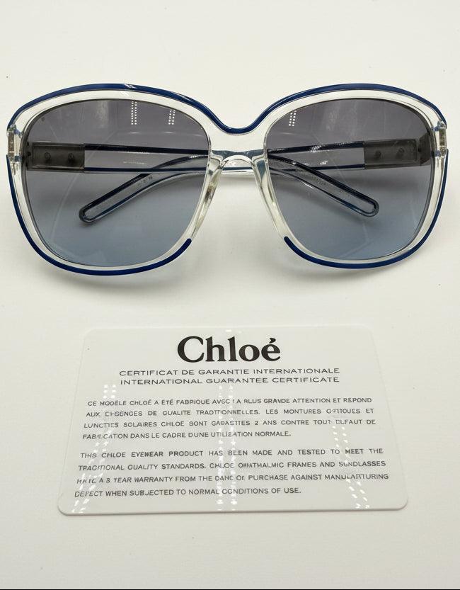 Chloé Occhiali da Sole Vintage Oversize con Profilo Blu - Mercatino di Ninni
