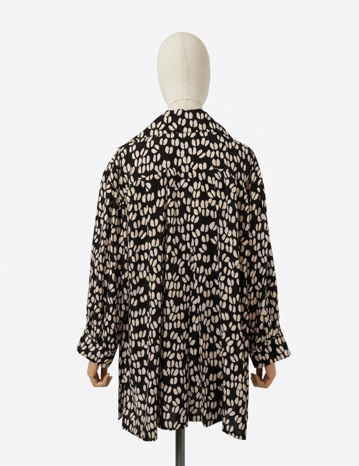 Christian Dior Boutique Camicia Vintage in Seta a Stampa Geometrica Bicolore