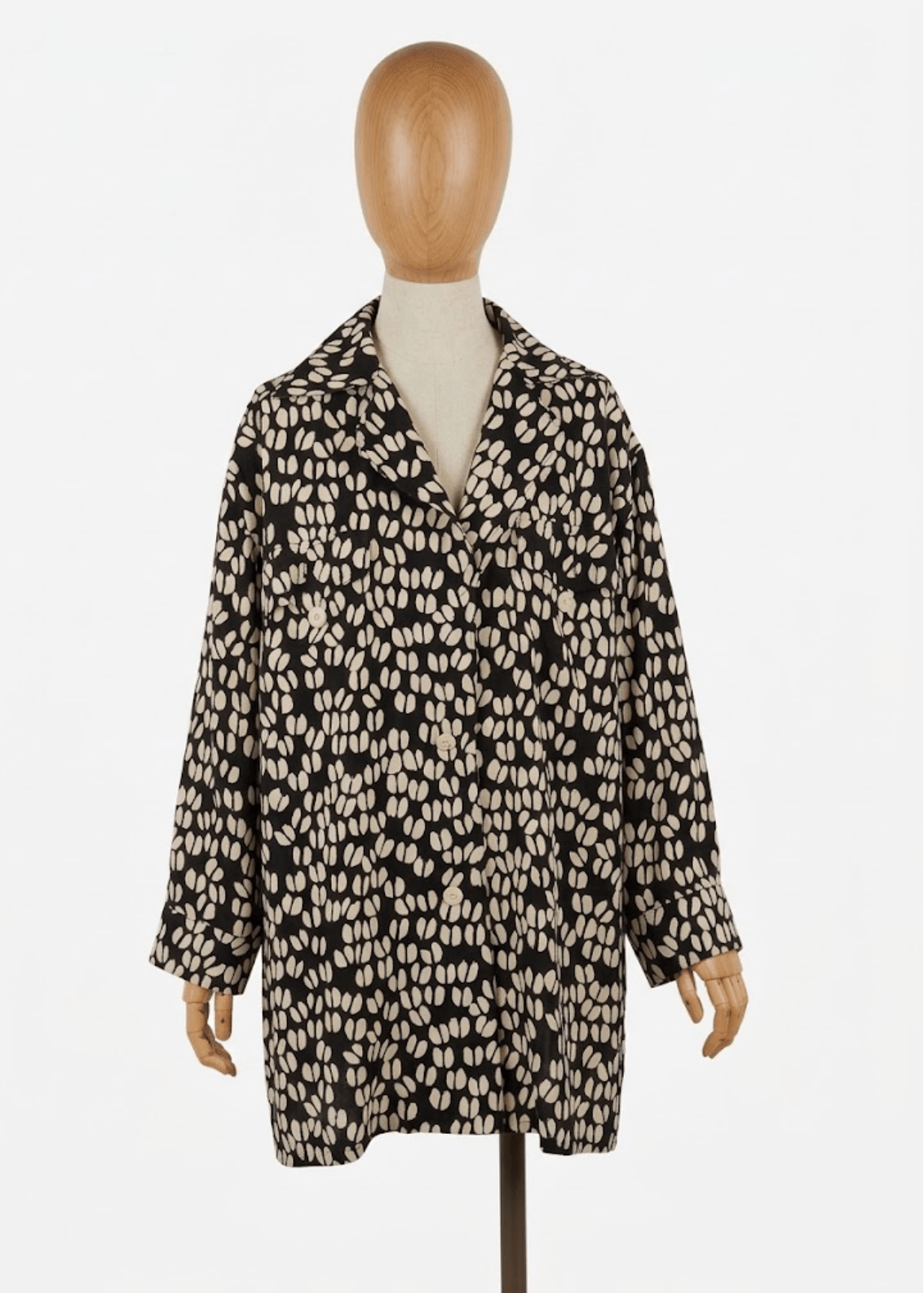 Christian Dior Boutique Camicia Vintage in Seta a Stampa Geometrica Bicolore