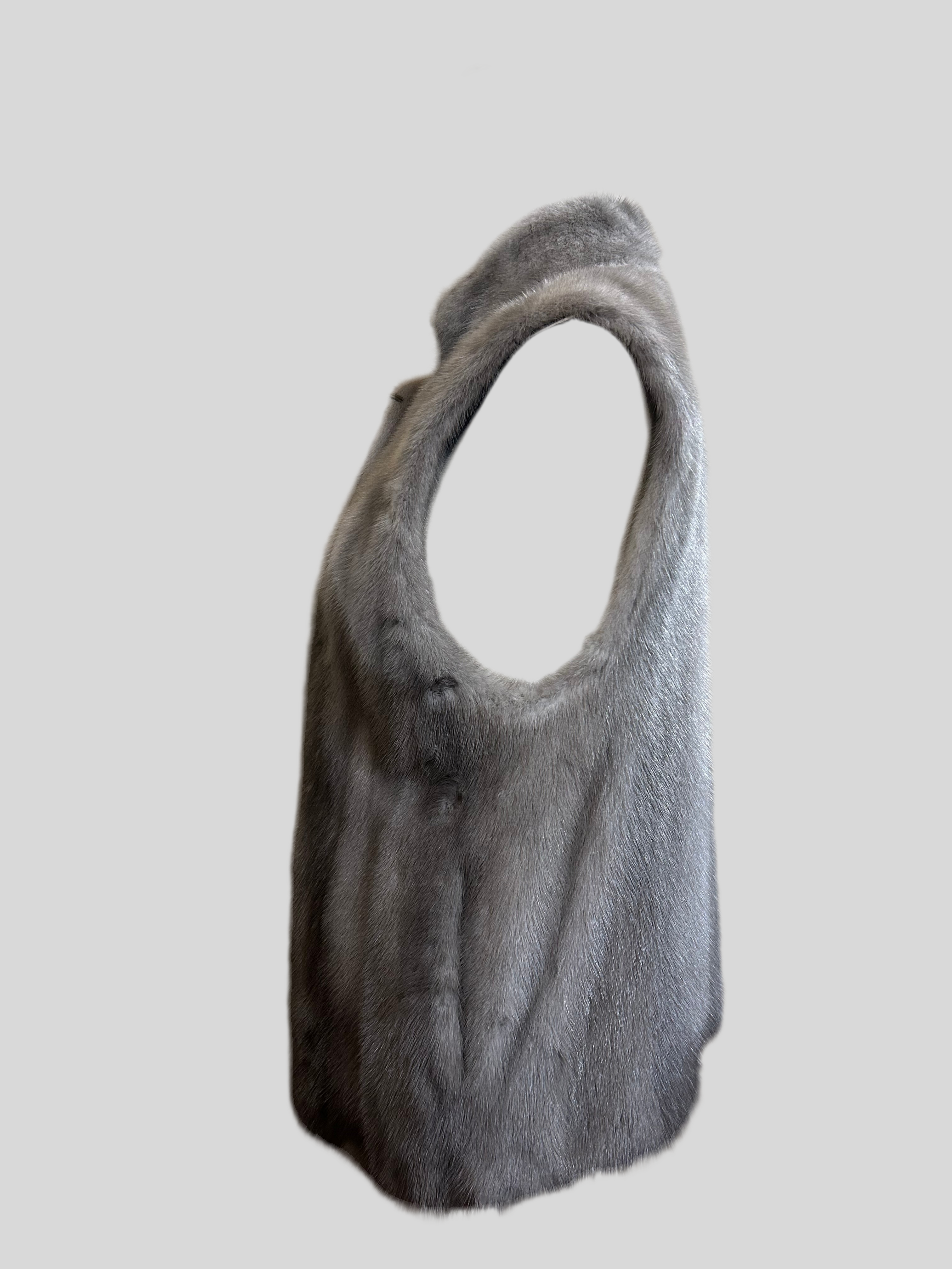 Christian Dior Gilet in Pelliccia di Visone Grigio Christian Dior