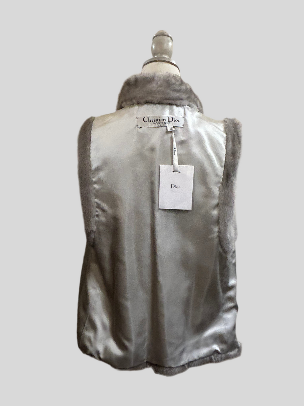 Christian Dior Gilet in Pelliccia di Visone Grigio Christian Dior