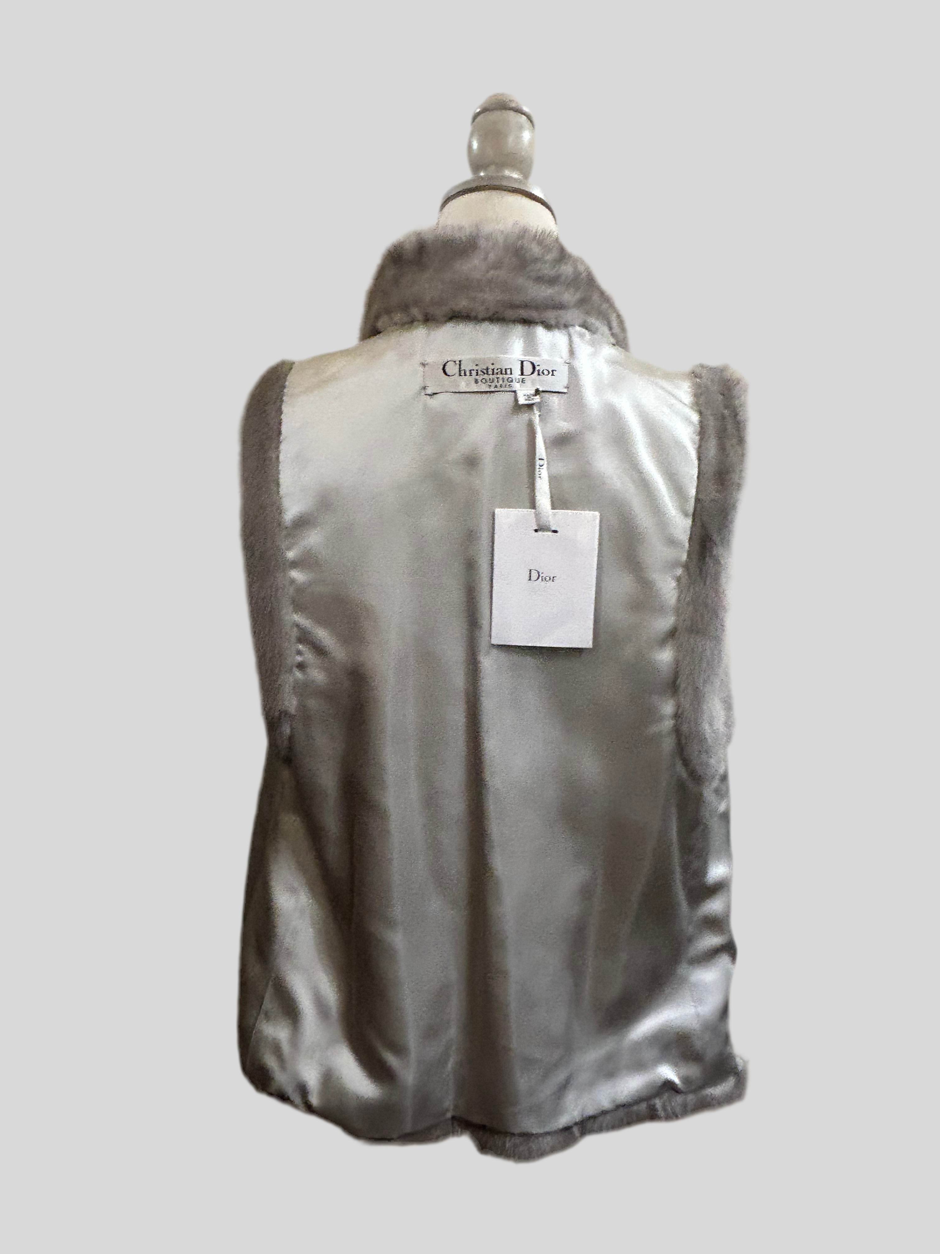 Christian Dior Gilet in Pelliccia di Visone Grigio Christian Dior