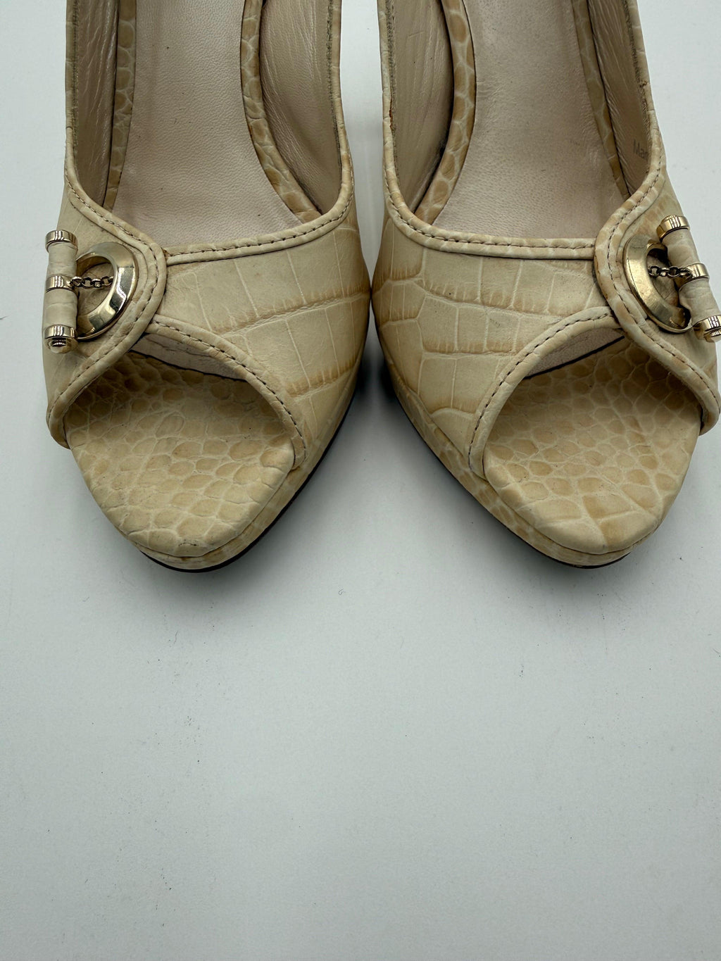 Christian Dior Sandali Slingback by John Galliano in Pelle Stampa Cocco Avorio