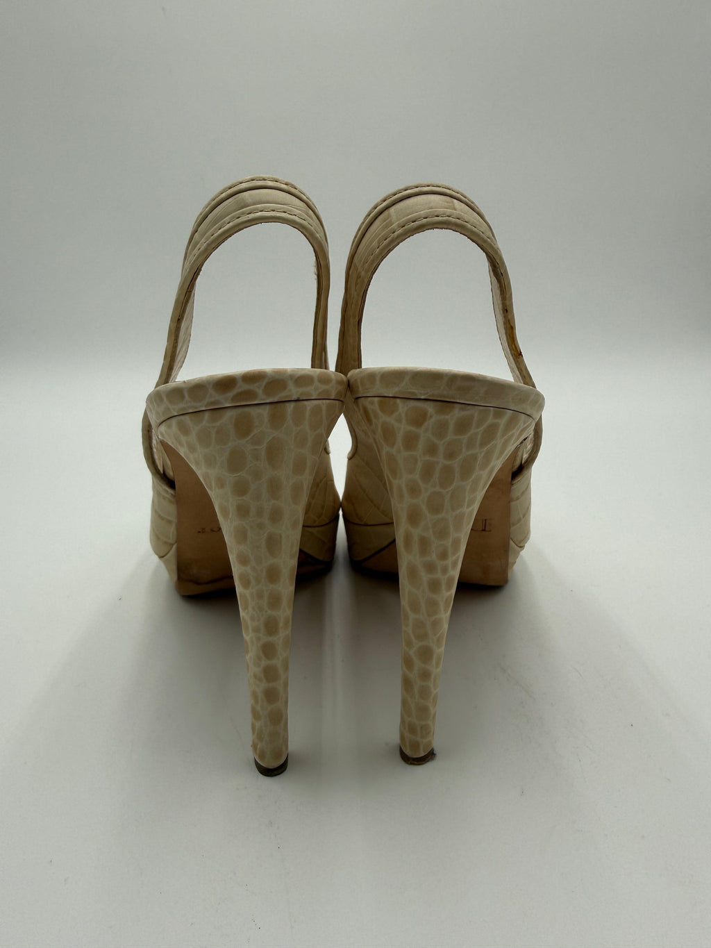 Christian Dior Sandali Slingback by John Galliano in Pelle Stampa Cocco Avorio
