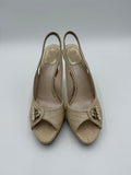 Christian Dior Sandali Slingback by John Galliano in Pelle Stampa Cocco Avorio