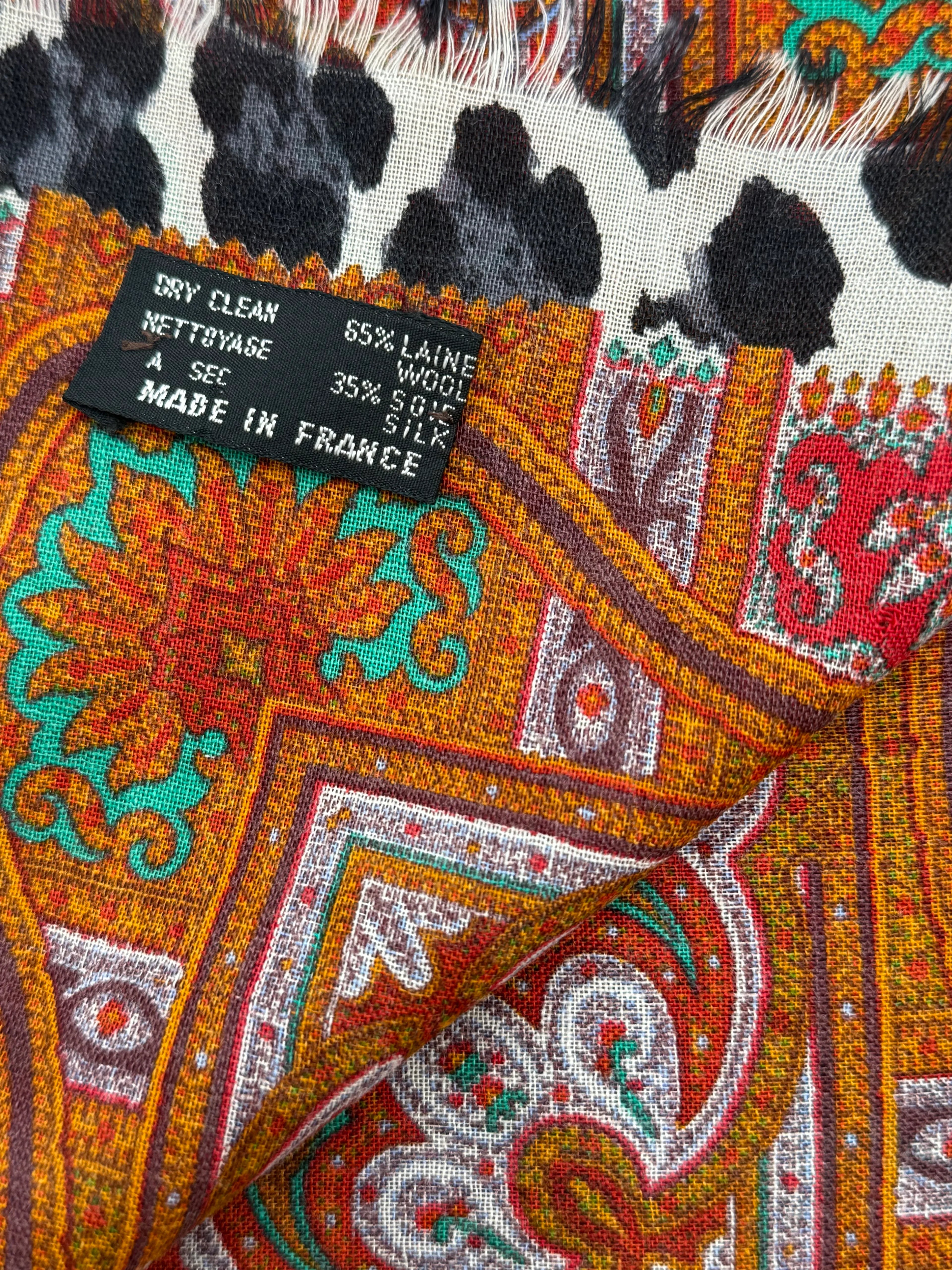 Christian Dior Scialle Vintage Leopard 136 Lana e Seta - Mercatino di Ninni