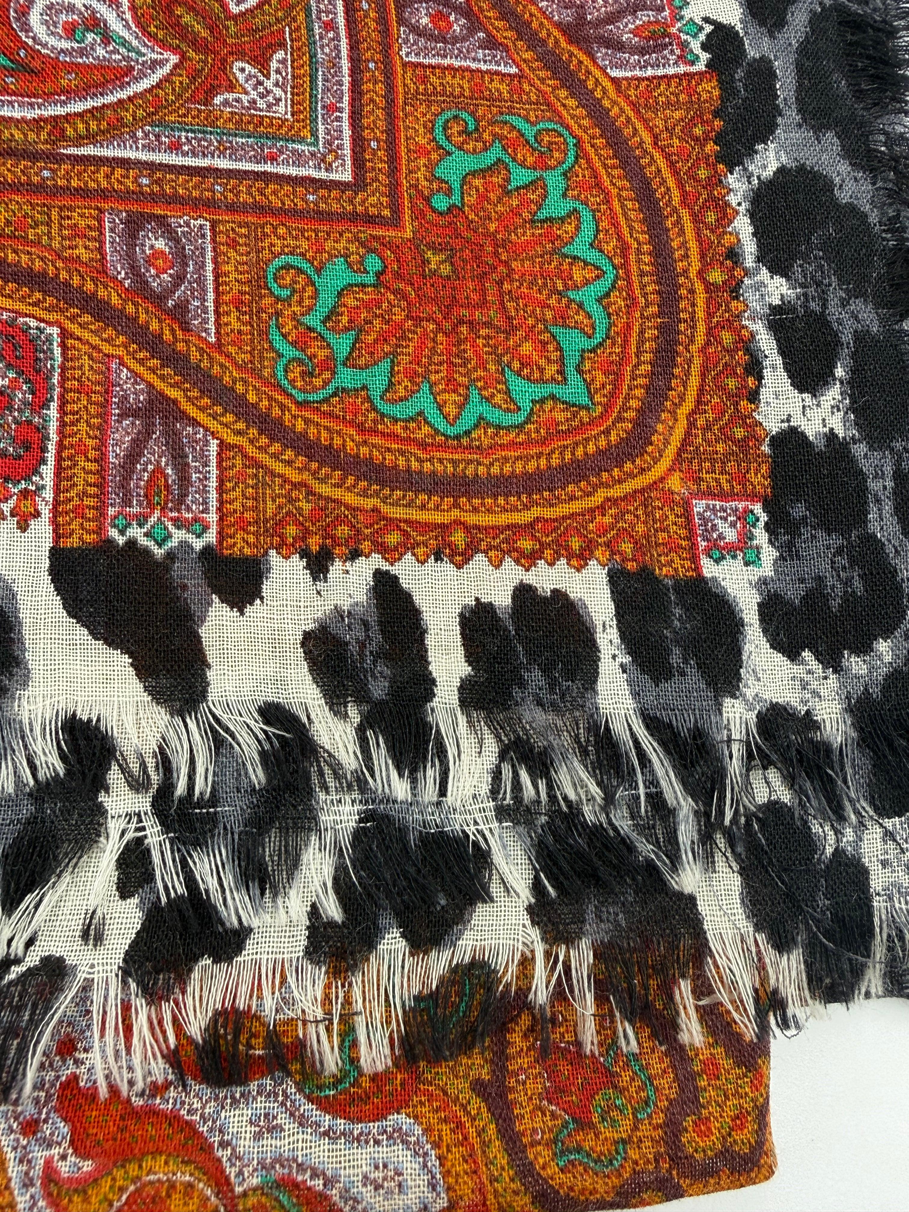 Christian Dior Scialle Vintage Leopard 136 Lana e Seta - Mercatino di Ninni