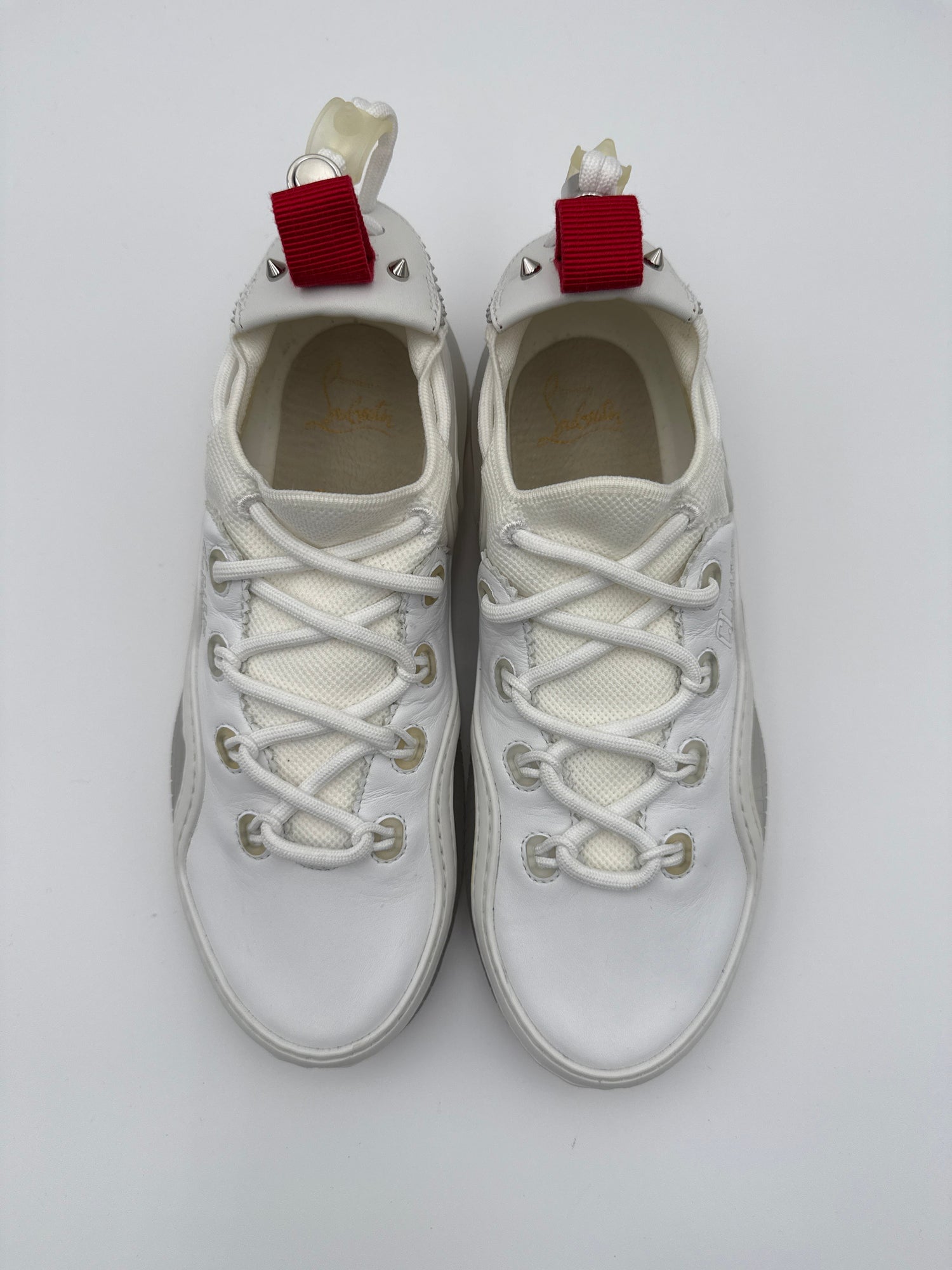 Christian Louboutin Scarpe Sneakers Pelle Bianche Christian louboutin