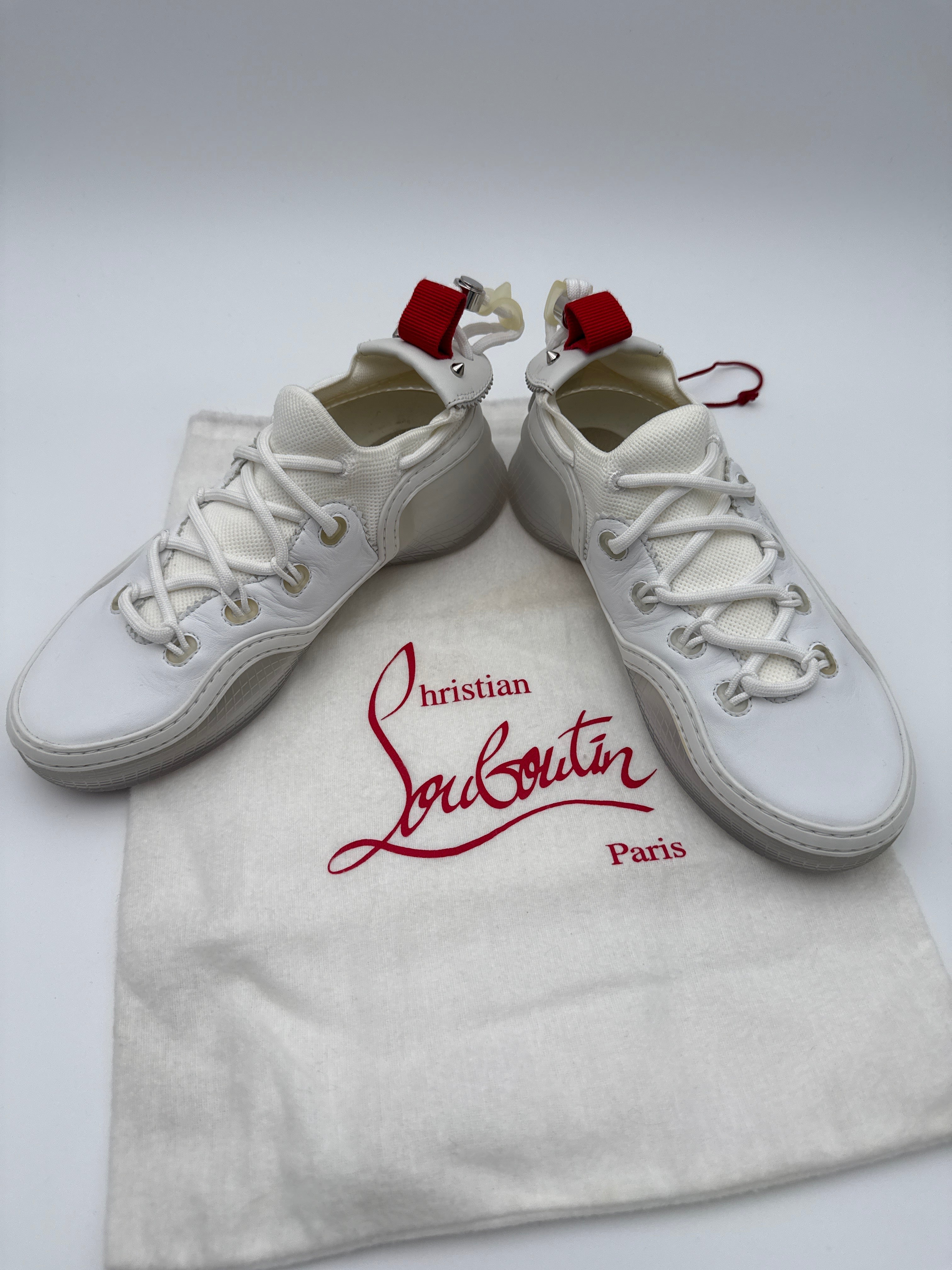 Christian Louboutin Scarpe Sneakers Pelle Bianche Christian louboutin