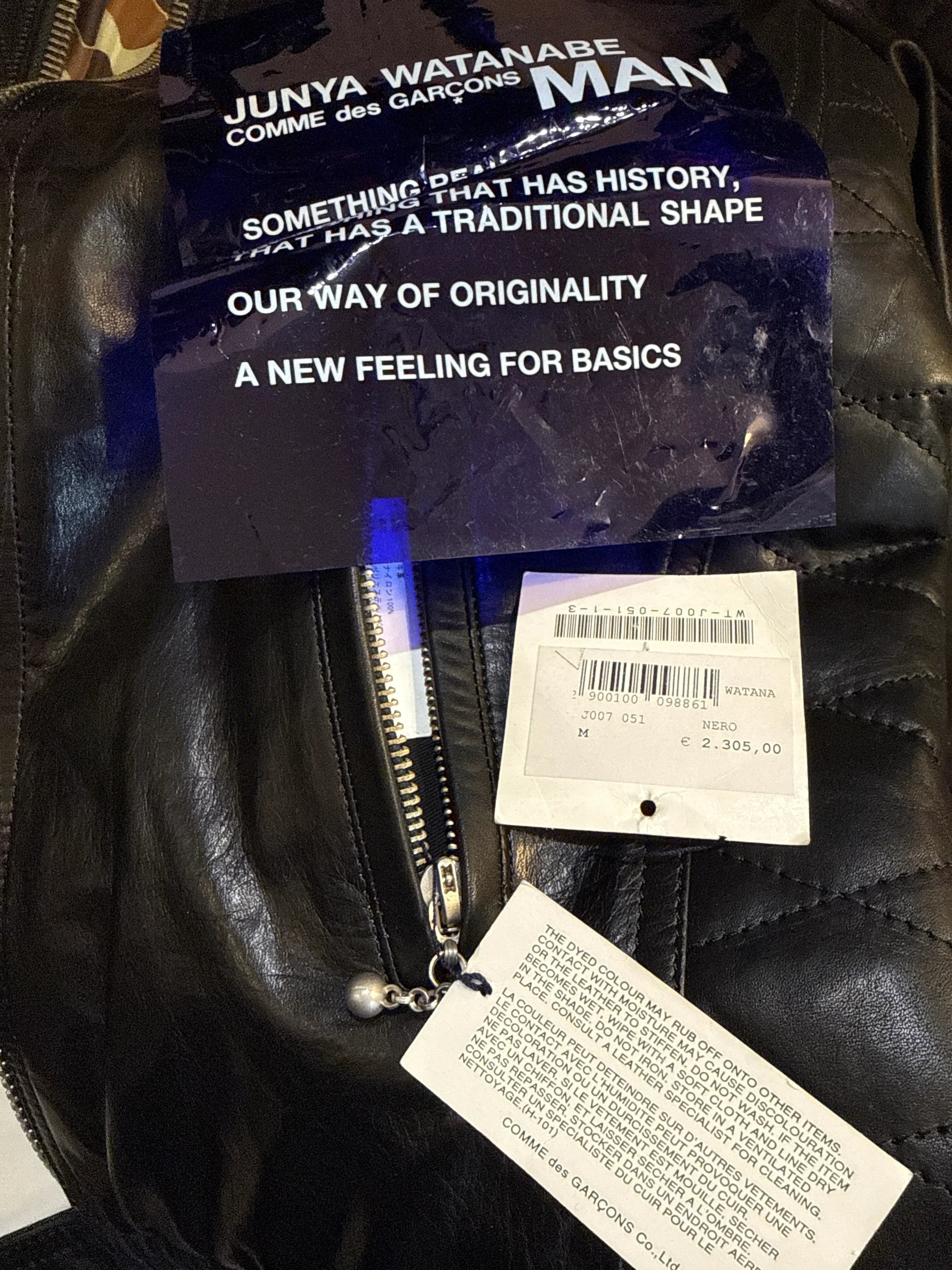 Commes De Garçon Giacca Yuma Watanabe in Pelle Nero - Mercatino di Ninni