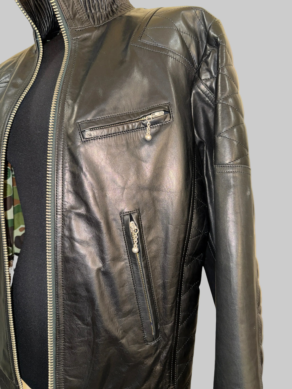 Commes-De-Gar-on-Giacca-Yuma-Watanabe-in-Pelle-Nero-Mercatino-di-Ninni-71336732229981 - Mercatino di Ninni