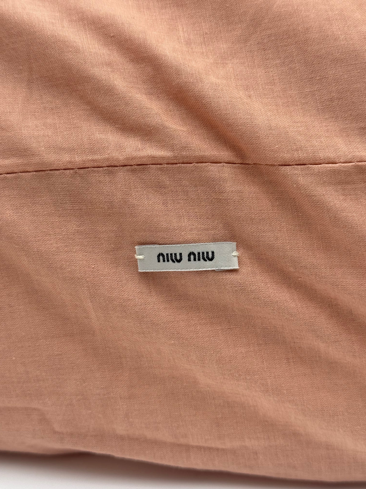 Miu Miu - Borsa Tote Eco Shearling Rosa  Corallo con Dettaglio Gioiello