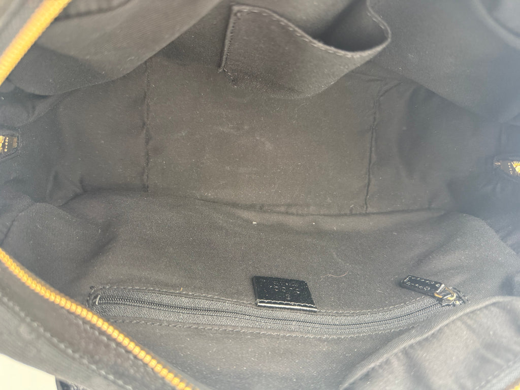 Gucci Princy Boston in tela GG Monogramma nera con finiture in Pelle