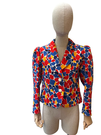 Yves Saint Laurent Giacca Vintage 1982 Motivo Mosaico