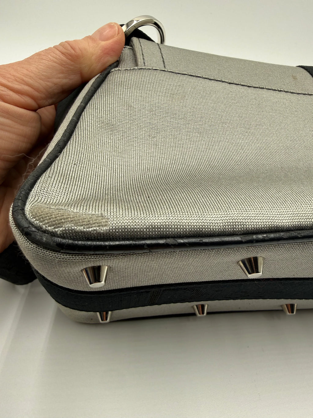 Dior Borsa Hardcore by John Galliano in Tela Grigia - Mercatino di Ninni