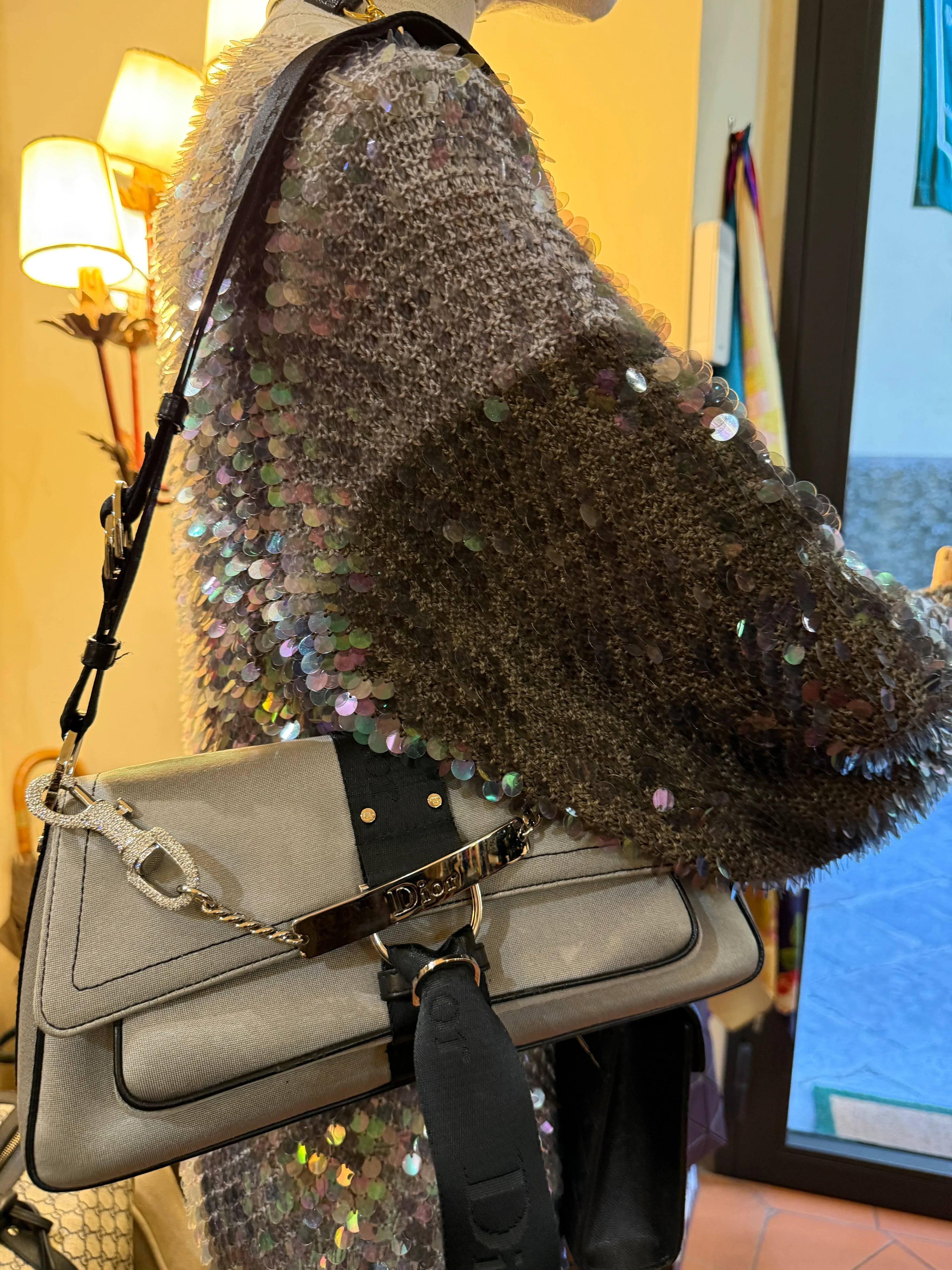 Dior Borsa Hardcore by John Galliano in Tela Grigia - Mercatino di Ninni